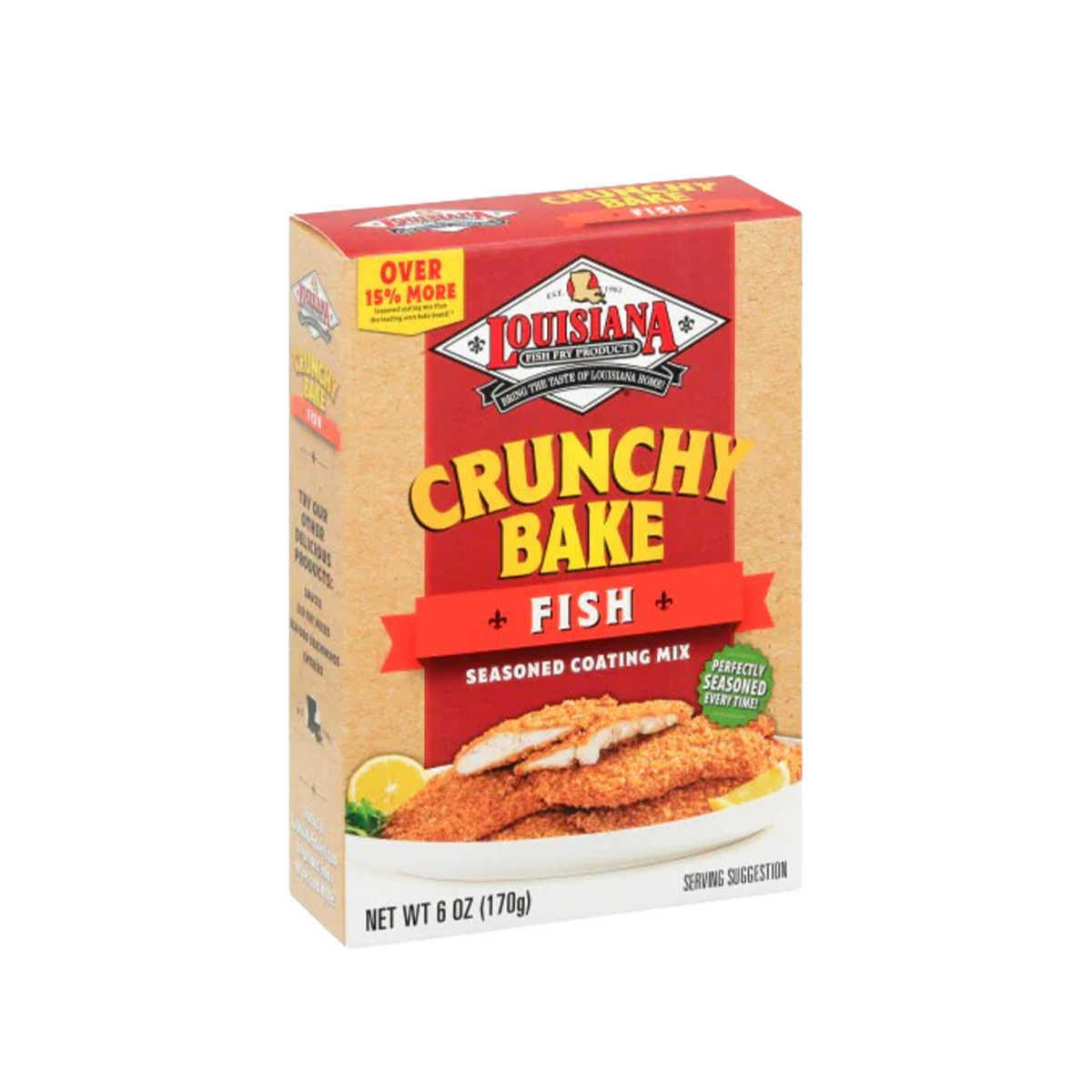 Louisiana Fish Fry, Fish Crunchy Bake Seasoned Coating Mix, Case Of 6, 6 oz