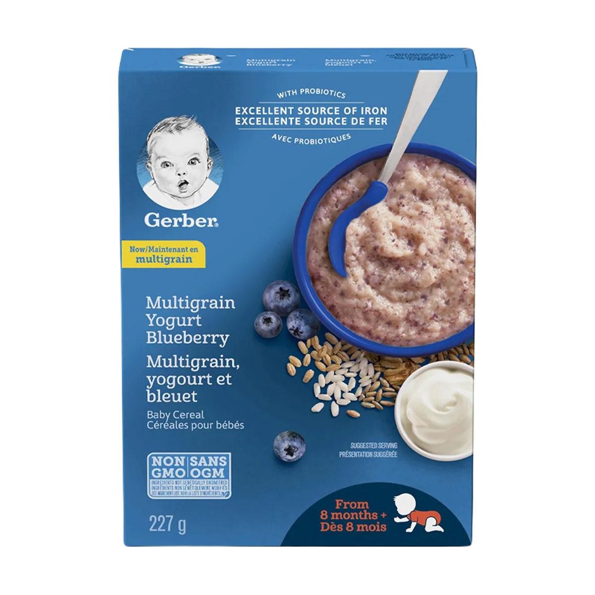 Gerber Cereal Multigrain Yogurt & Blueberry 227g: