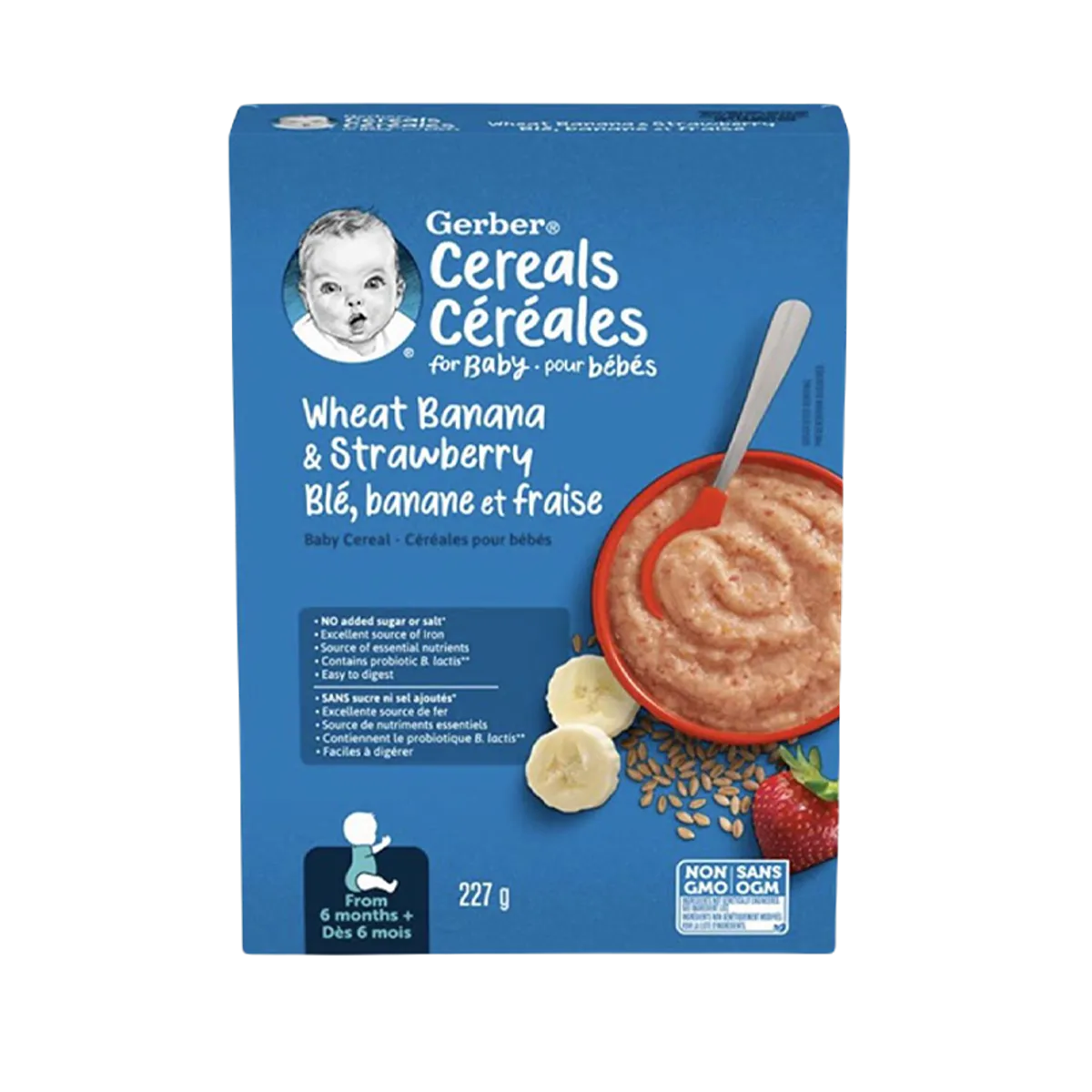 Gerber Cereal Wheat Banana & Strawberry 227g