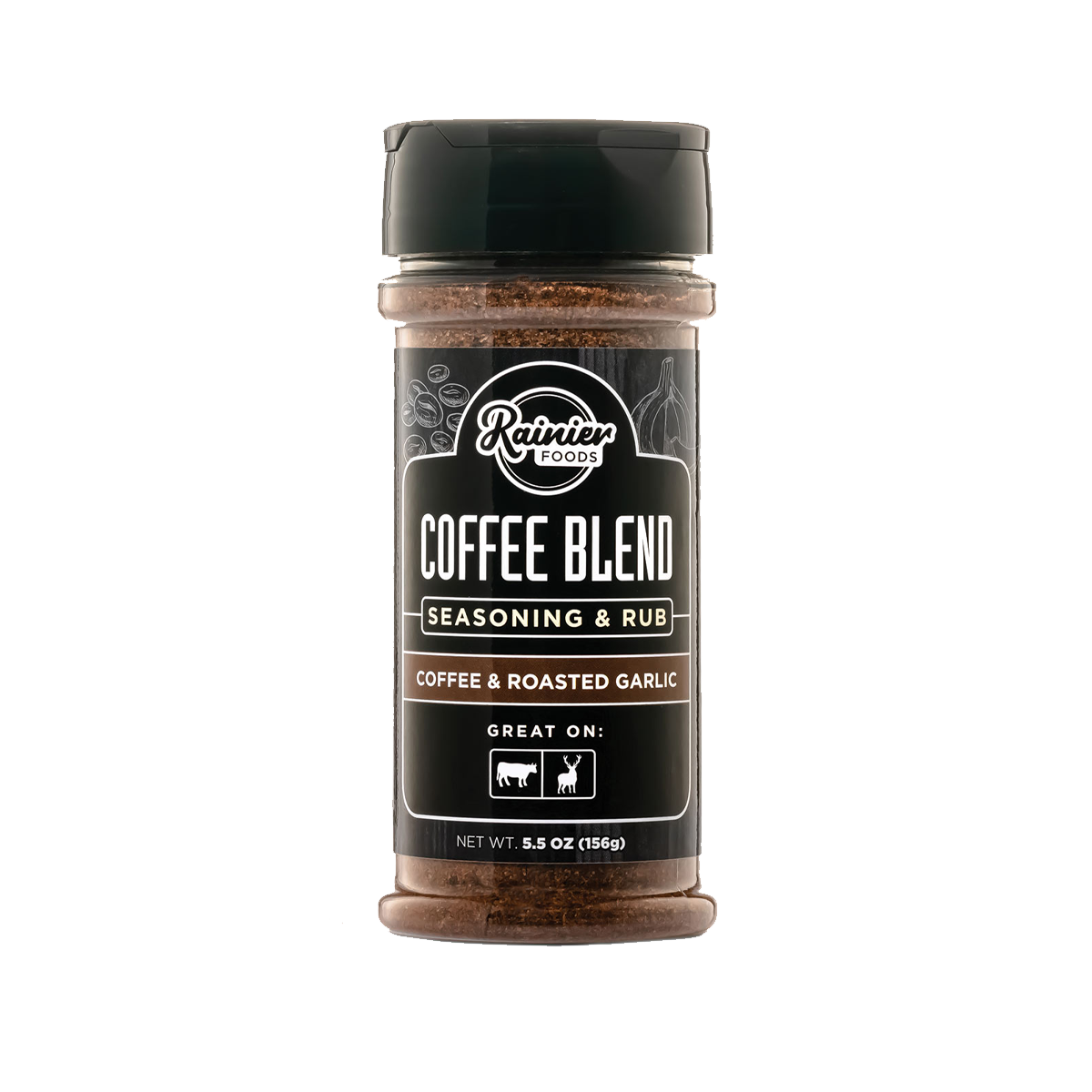 Rainier Foods Premium Seasonings Coffee Blend Seasoning & Rub - Case of 6 - 5.5 oz