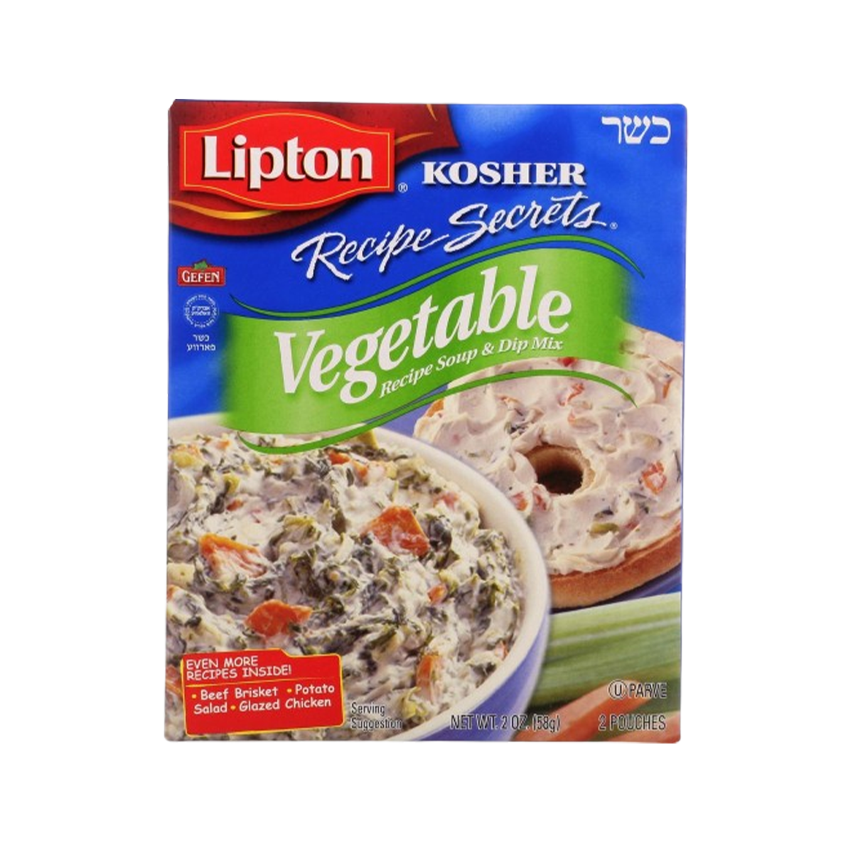 Lipton, Recipe Secrets Kosher Vegetable Recipe Soup And Dip Mix, Case Of 12, 2 oz