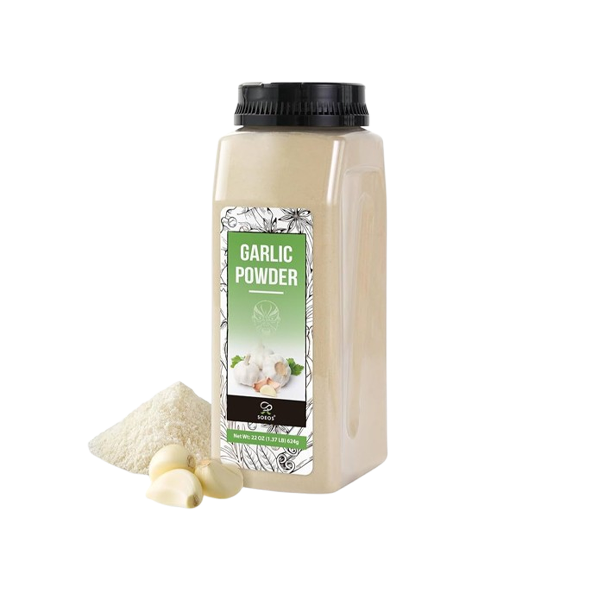 Soeos Garlic Powder - Case of 16 - 22 oz