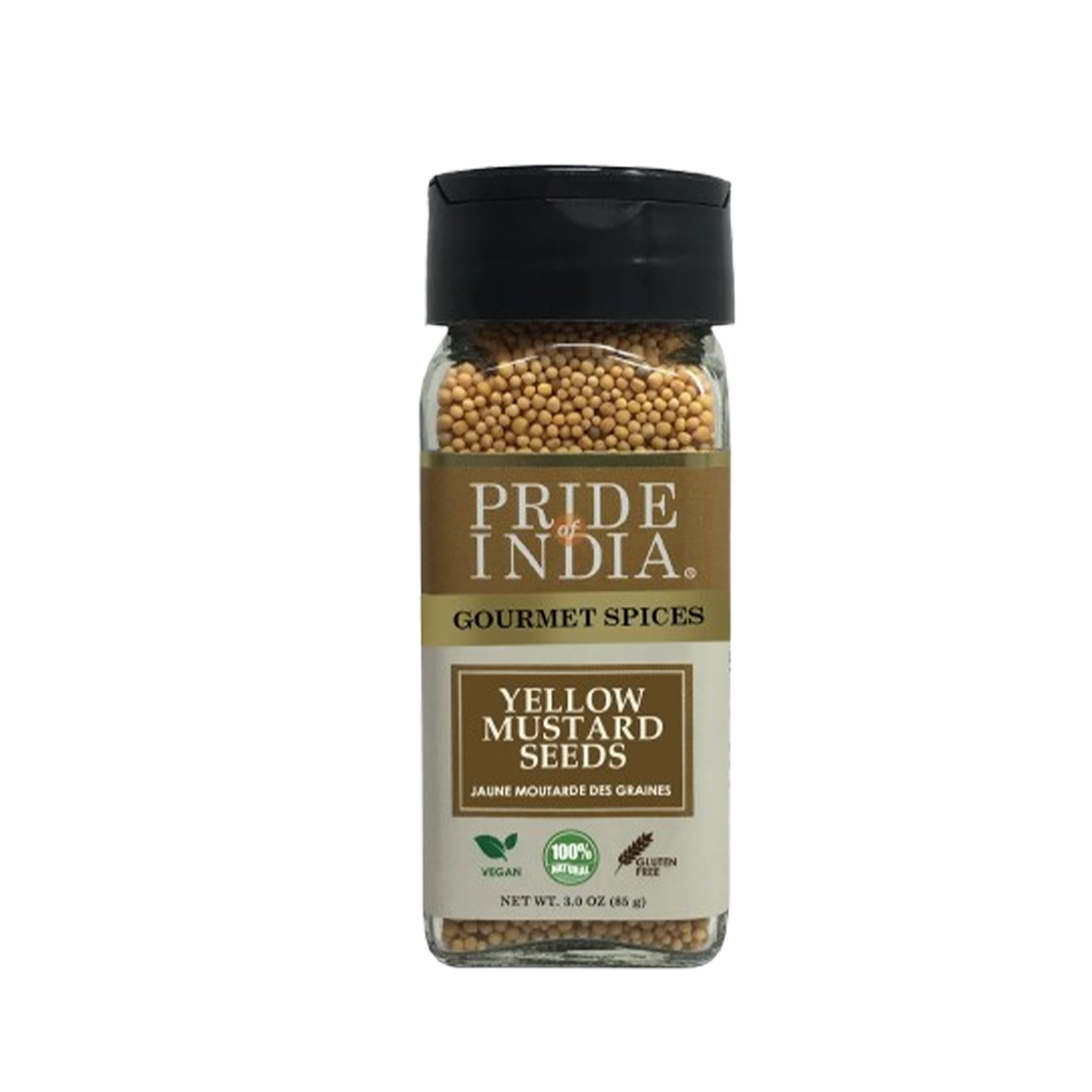 PRIDE OF INDIA Yellow Mustard Seed Whole - Case of 6 - 7 oz