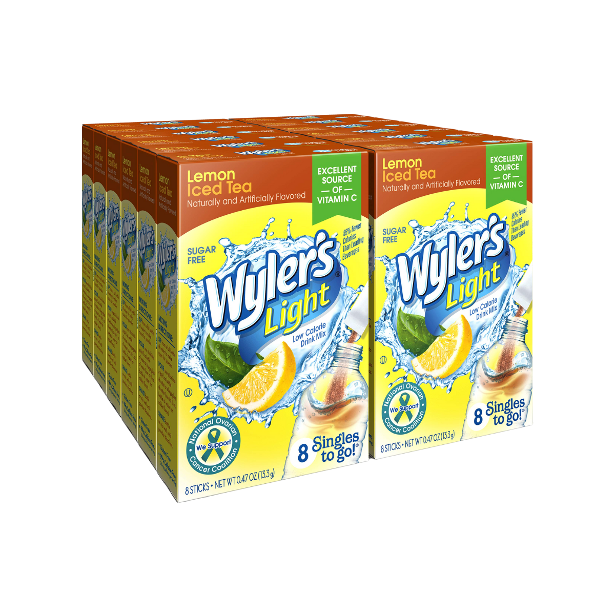 Wyler's Light Singles To Go Powder Packets, Water Drink Mix, Lemon Iced Tea, 96 Single Servings (Pack of 12)