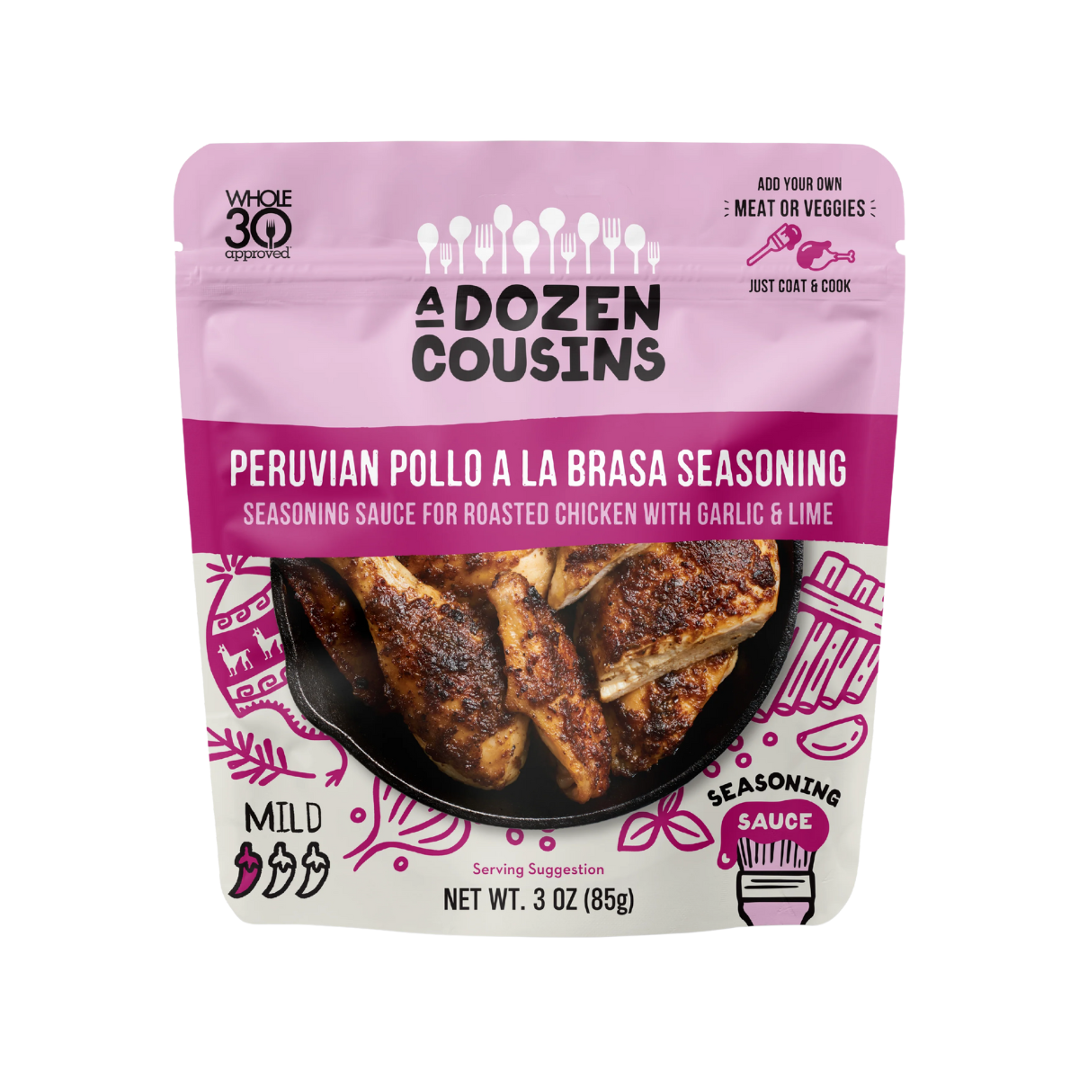 A Dozen Cousins, Peruvian Pollo A La Brasa Seasoning, Case Of 10, 3 oz