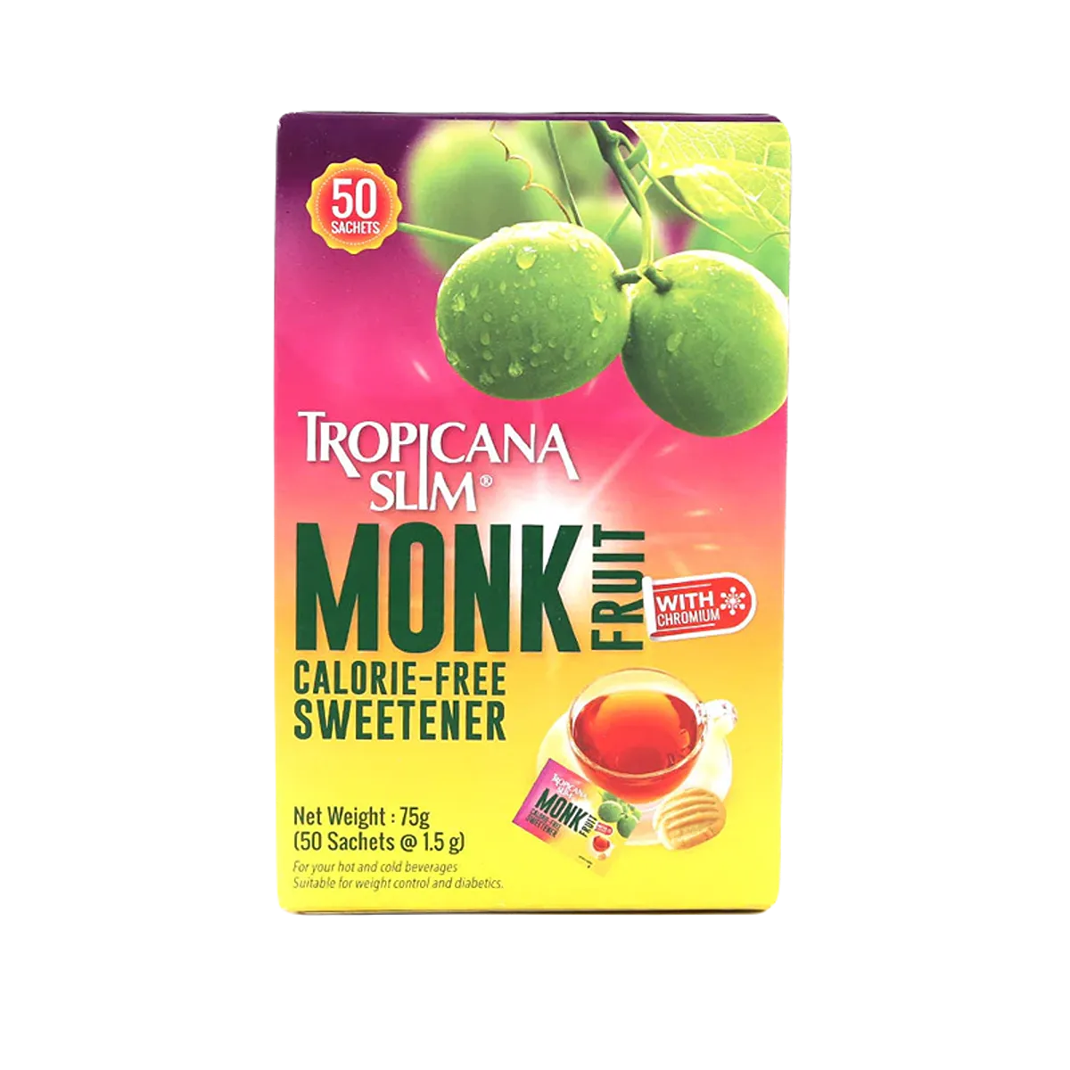 Tropicana Slim Monk Fruit Sweetener 50s 75g