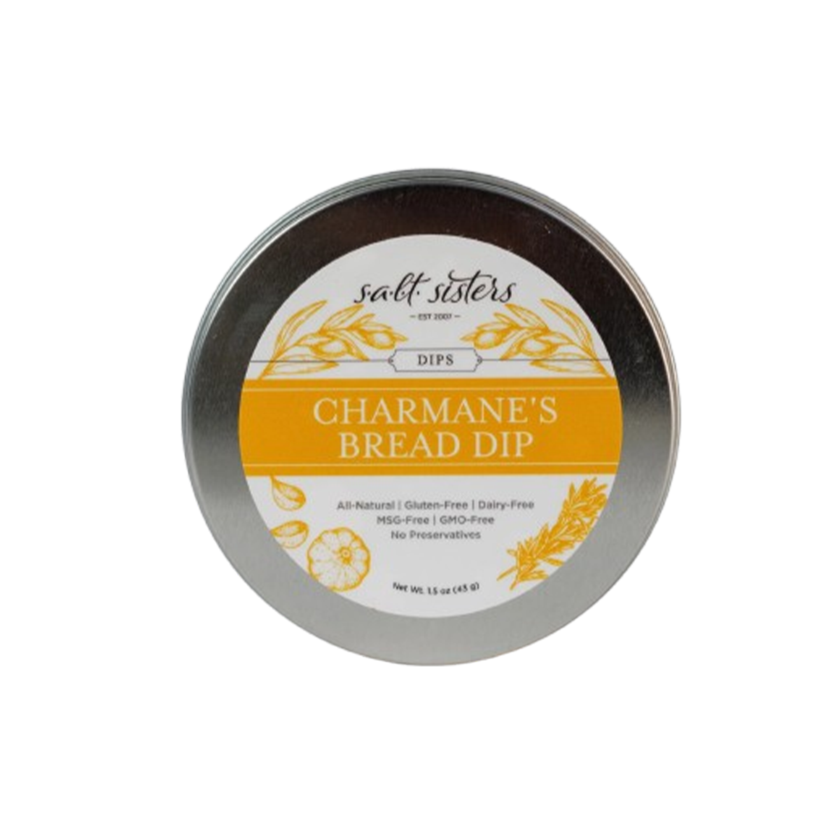 s.a.l.t. sisters llc, Charmane's Bread Dip Spice Mix in Tin - Case of 12 - 1.5 OZ
