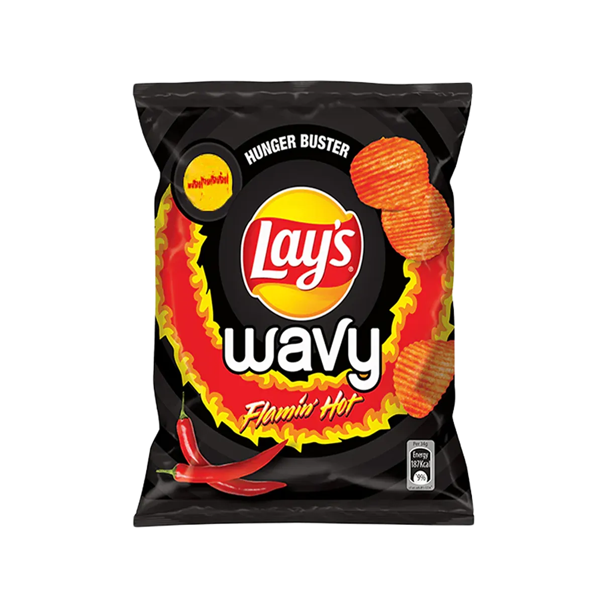 Lays Wavy Flamin Hot 54g Rs. 60