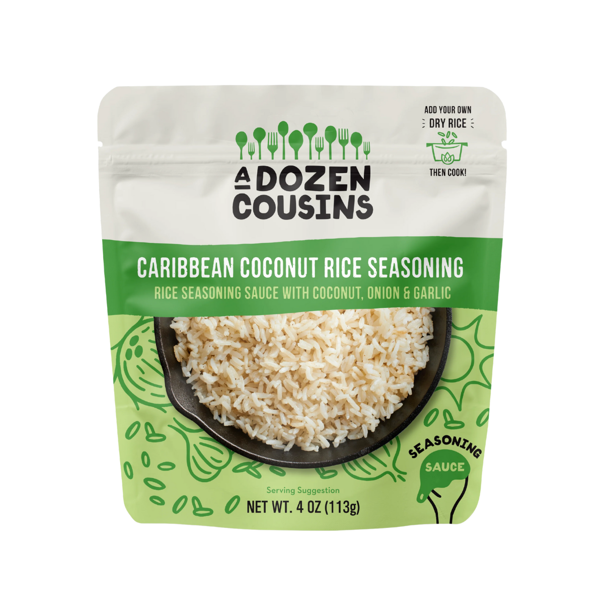 A Dozen Cousins, Caribbean Coconut Rice Seasoning Sauce, Case Of 10, 4 oz