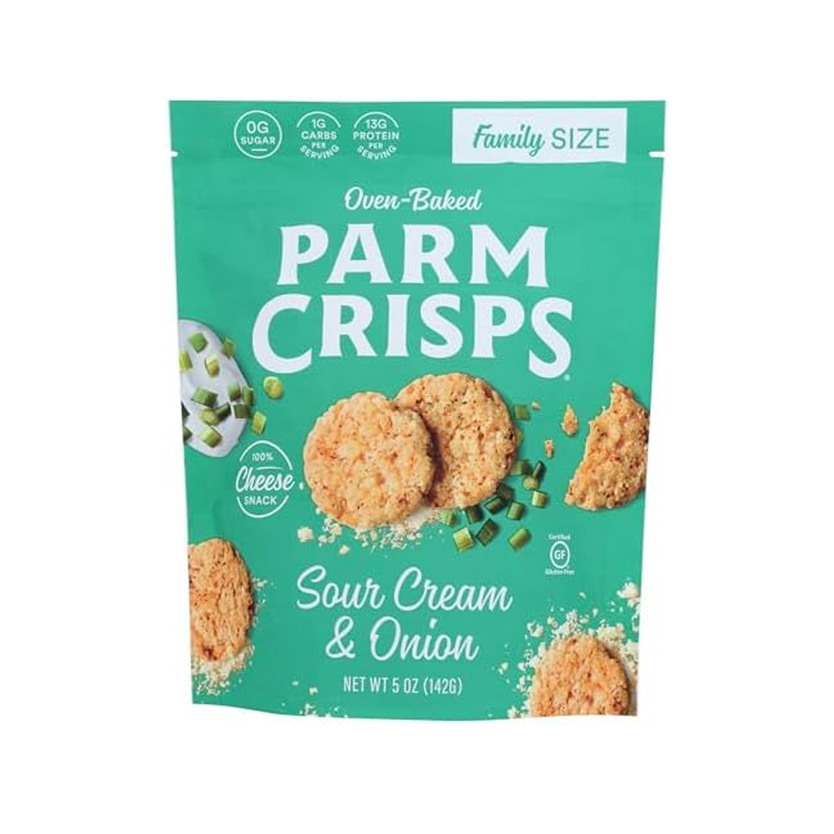 Parm Crisps, Family Size Oven Baked Sour Cream And Onion Snack, Case Of 12, 5 oz