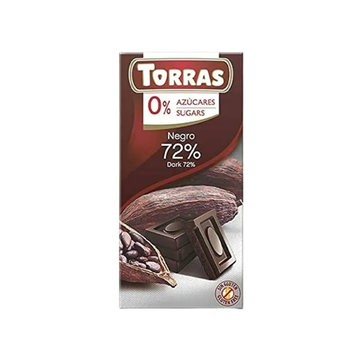 Torras Negro Zero Sugar 72% Dark Chocolate 75g