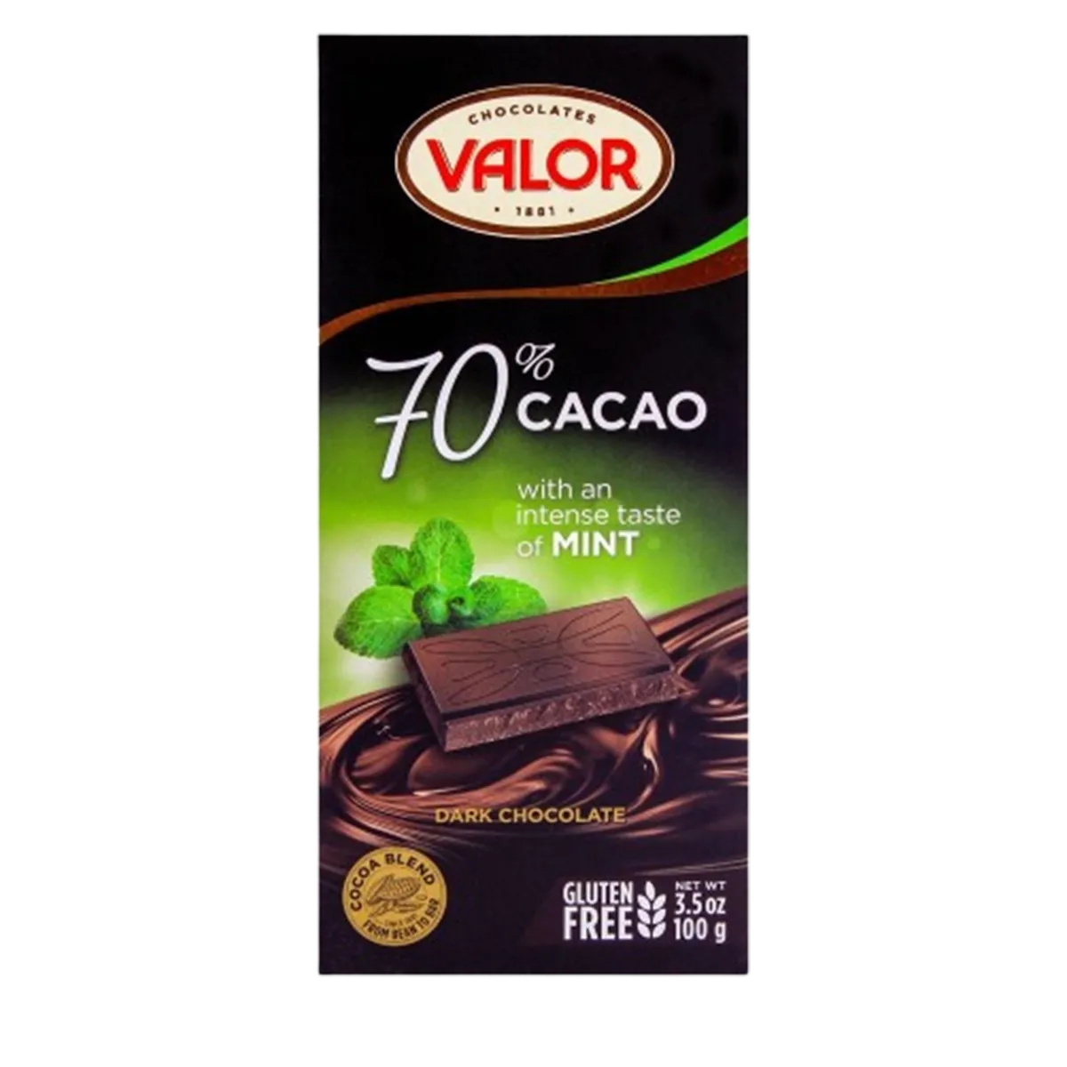 Valor Chocolate 70% Mint 100g