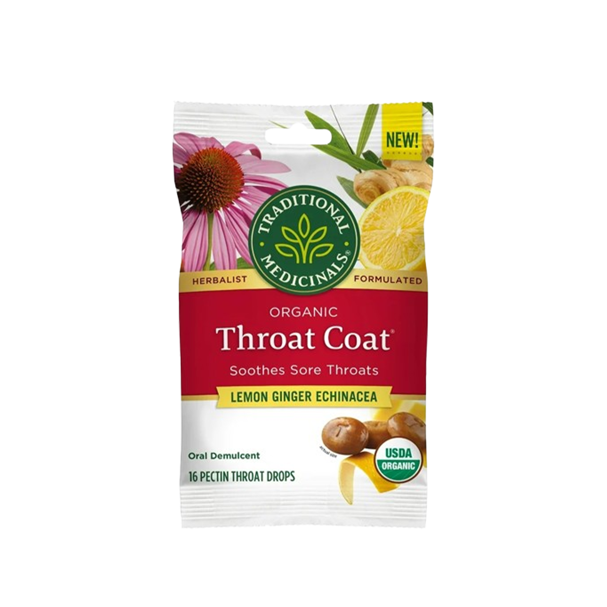 Traditional Medicinals, Lozenge Lemon Ginger Echinacea, Case Of 12, 16 ct
