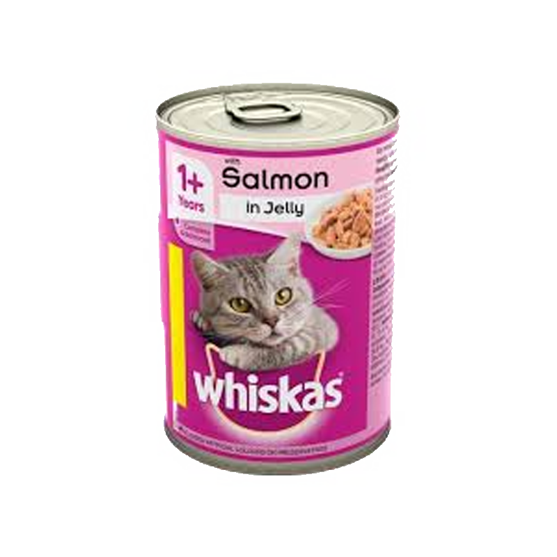 Whiskas Adult Cat Food Tin Salmon in Jelly 390g