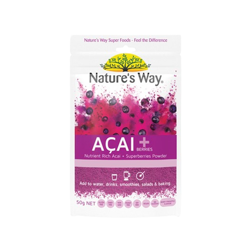 Natures Way Superfoods Acai +Berries Superfruits Powder 50g