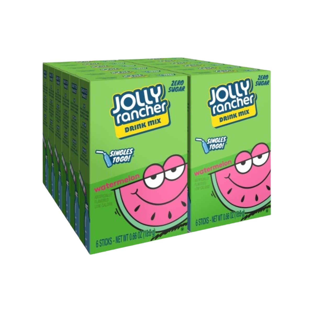 Jolly Rancher Singles To Go Powdered Drink Mix, Watermelon, 12 Boxes with 6 Packets Each