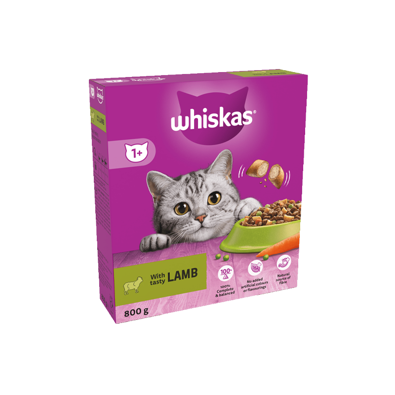 Whiskas 1 Cat Food Complete Dry With Lamb 800g