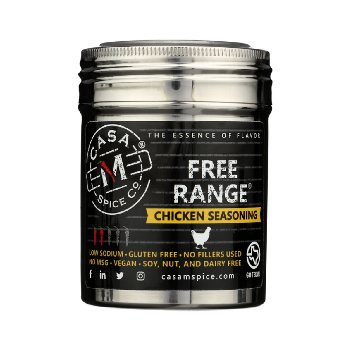 Casa M Spice Co Free Range Chicken Seasoning - Stainless Shaker - Case of 6 - 5.5 oz each