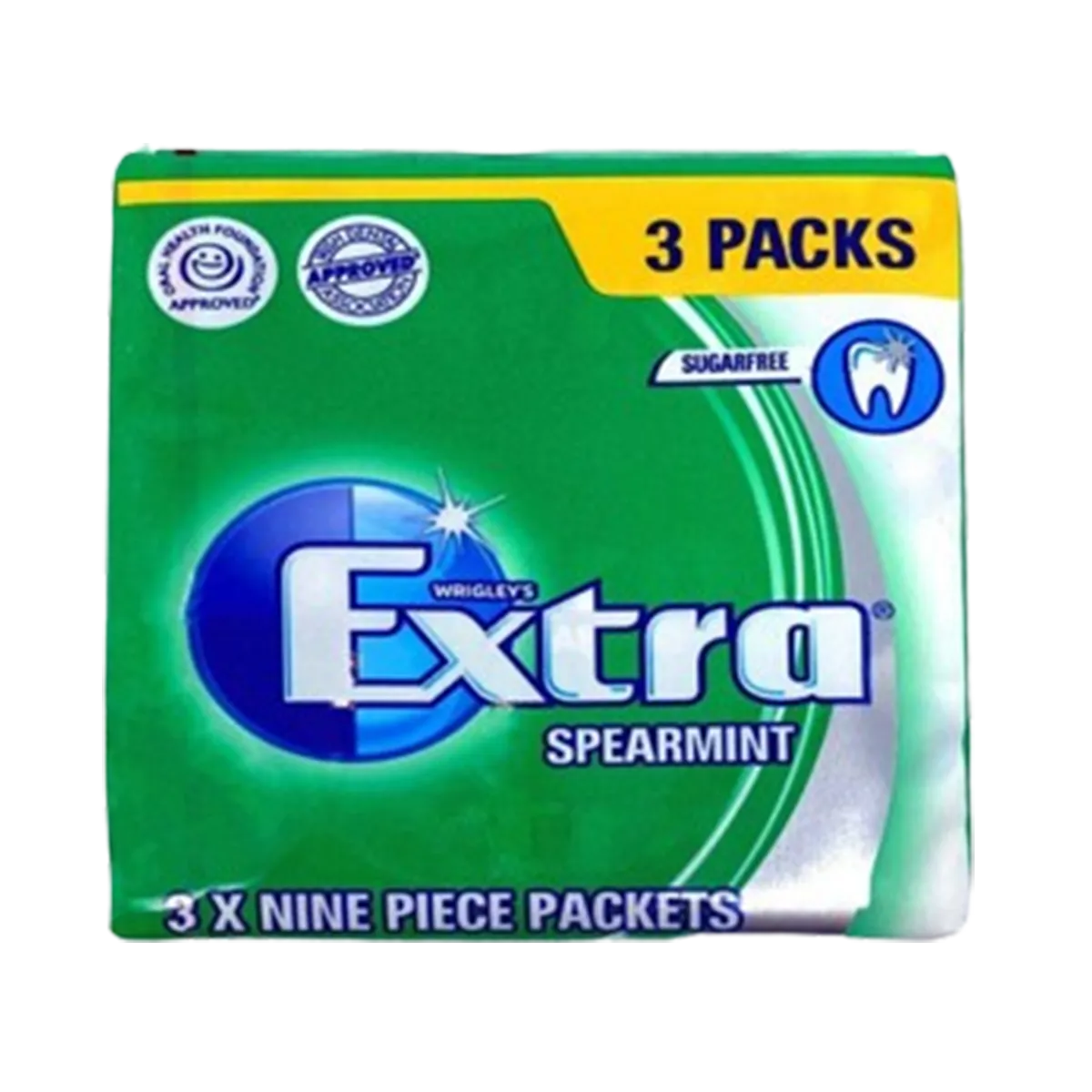 Wrigleys Extra Spearmint Sugarfree Gum 3Packs 37.8g