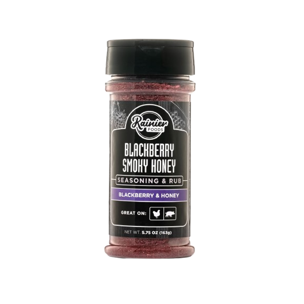 Rainier Foods Premium Seasonings Blackberry Smoky Honey Rub - Case of 6 - 5.75 oz