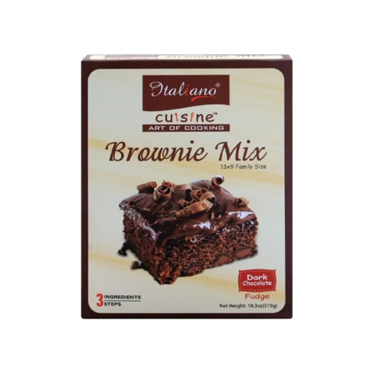 Italian Brownie MIx Family Size Dark Chocolate Gudge 519g