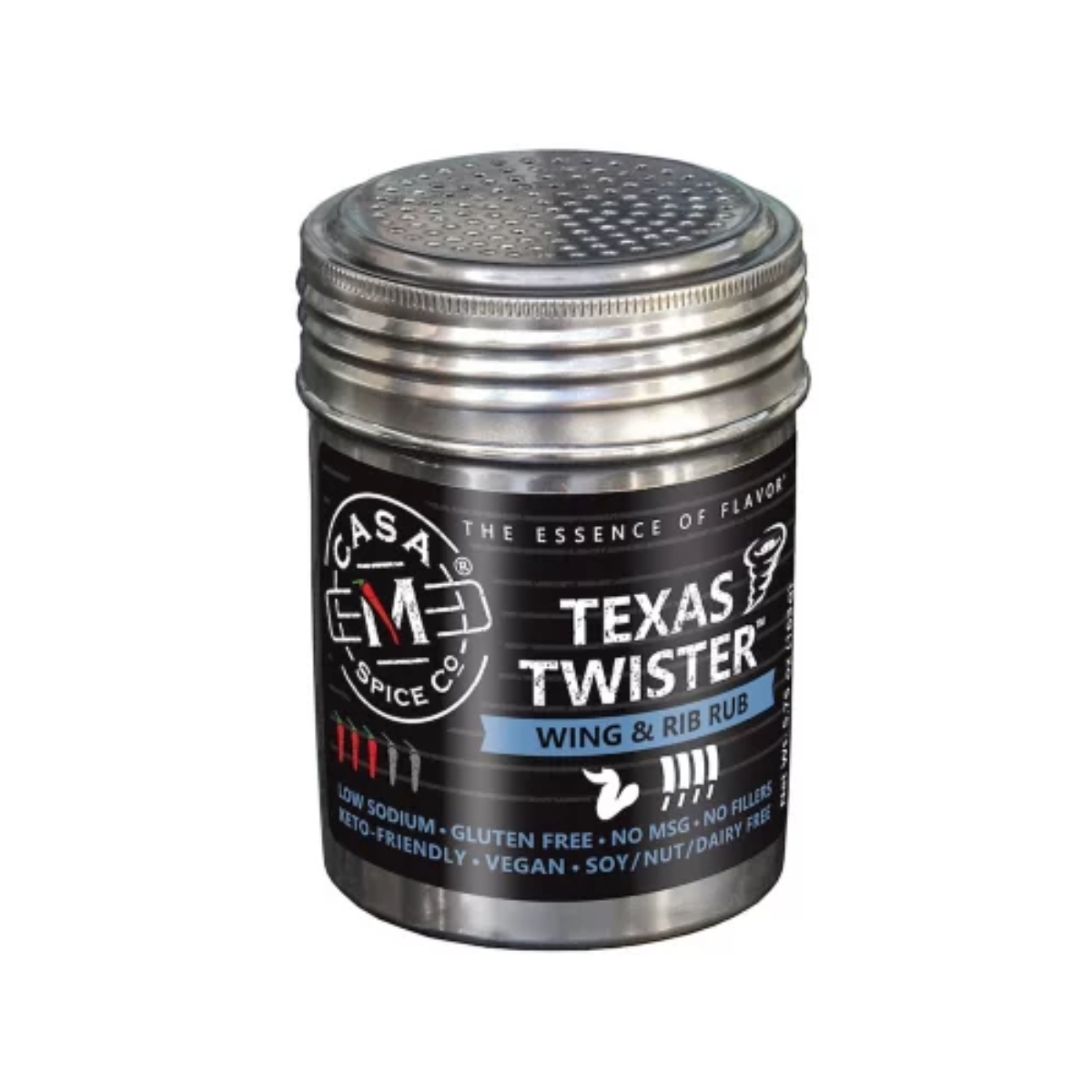 Casa M Spice Co Texas Twister Wing and Rib Rub - Plastic Shaker - Case of 6 - 5.75 oz each