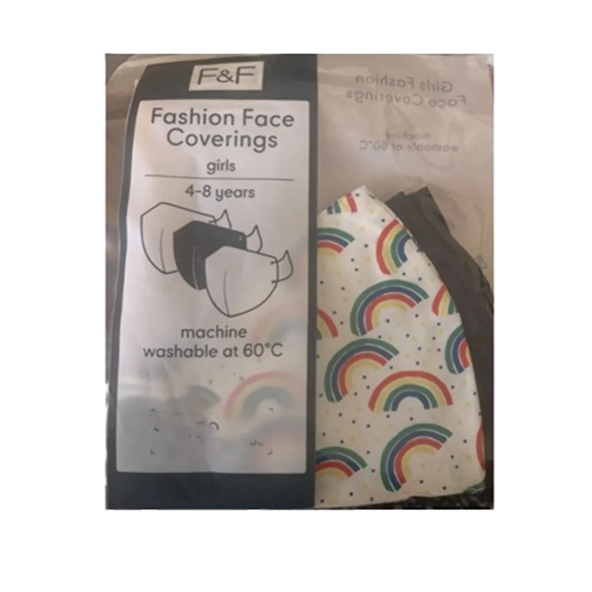Girls F&F Fashion face covering mask 4-8 years