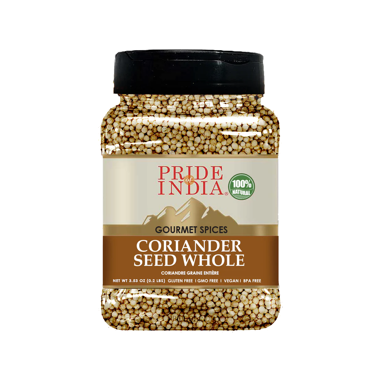 PRIDE OF INDIA Coriander Seed Whole - Case of 6 -  3.53 oz