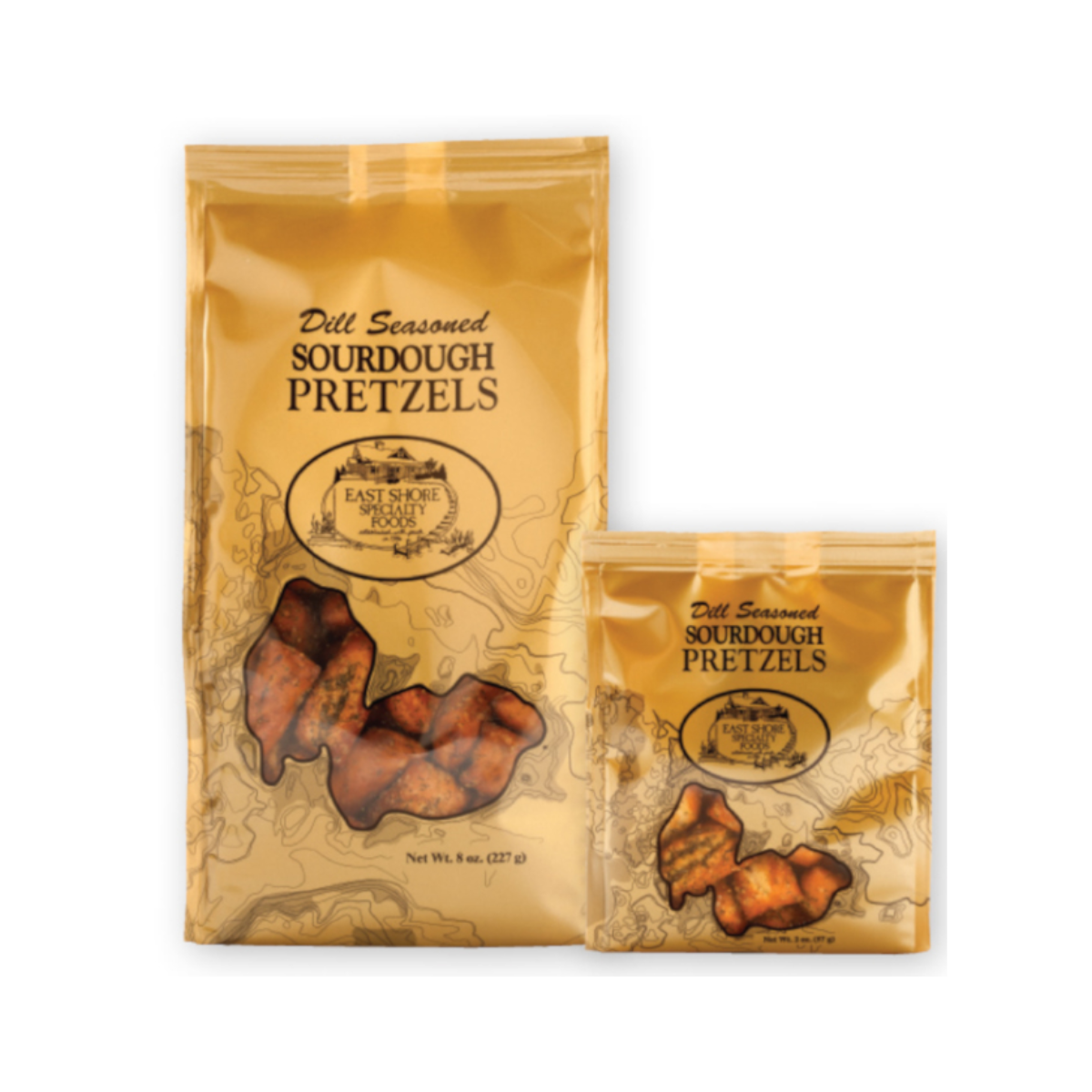 East Shore Specialty Foods, Dill Seasoned Sourdough Pretzels - Case of 12 - 8 OZ