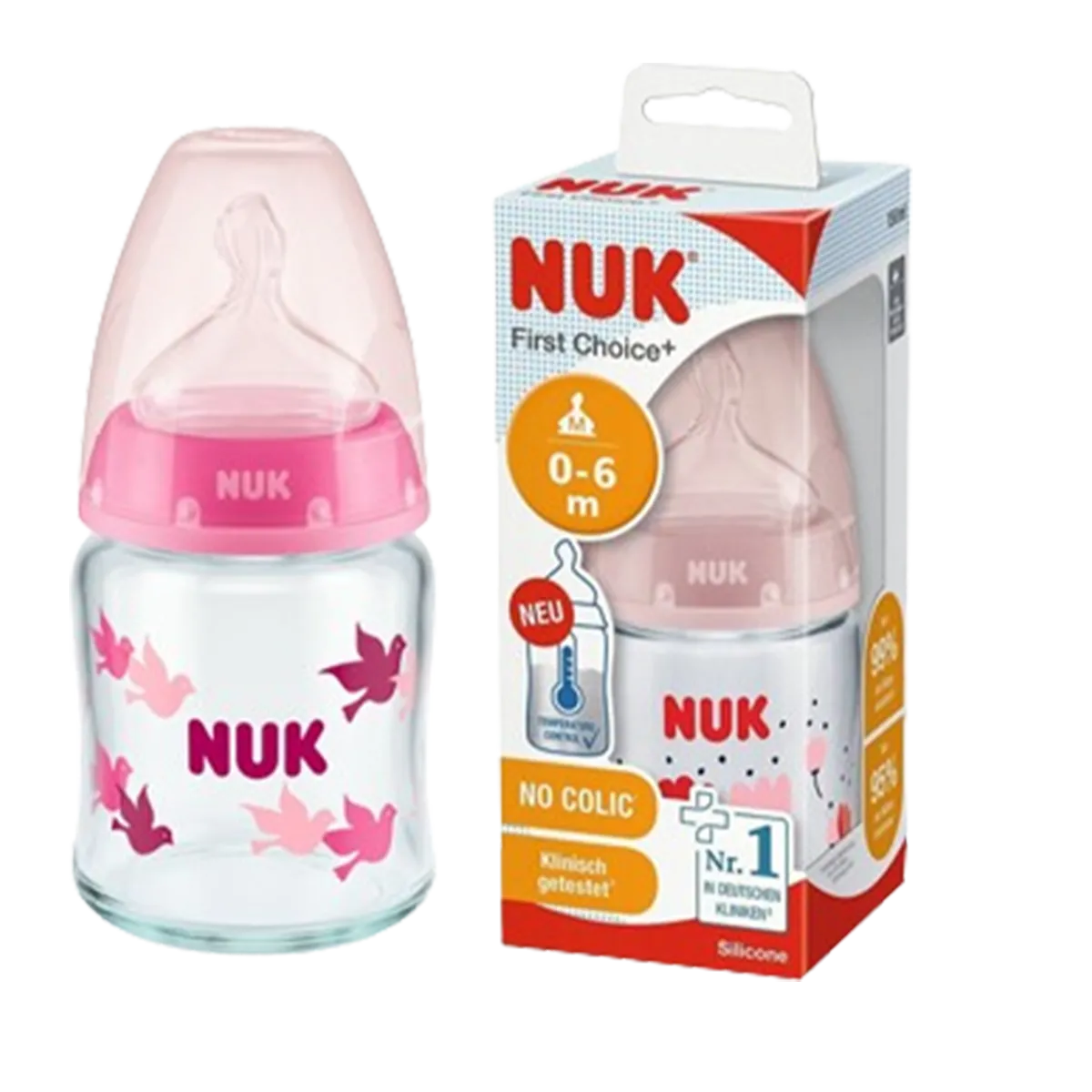 NUK First Choice Glass Feeding Bottle 120ml