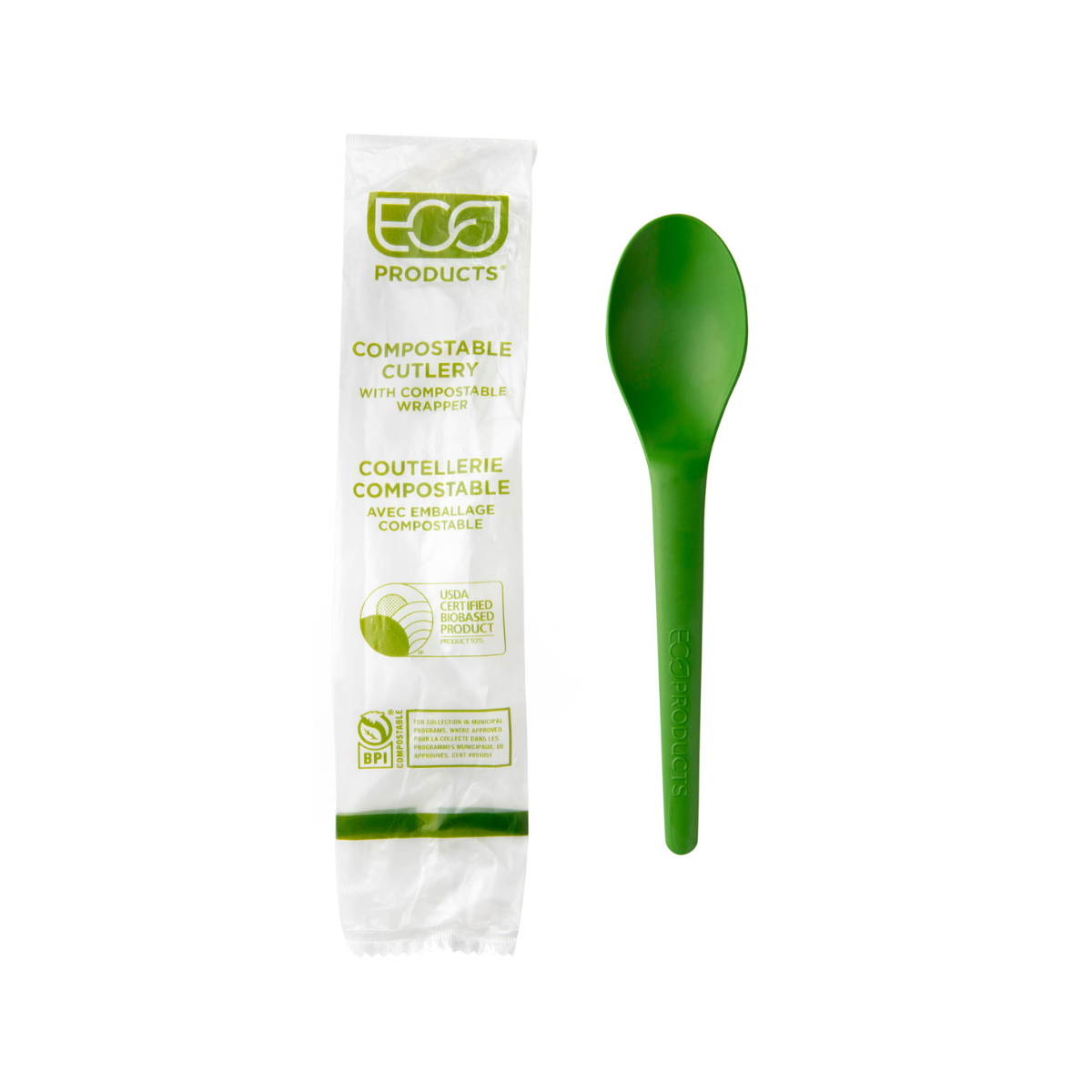 ECO-PRODUCTS - Plantware® Renewable & Compostable Spoon - 6in Green - Case of 1000 - 6in