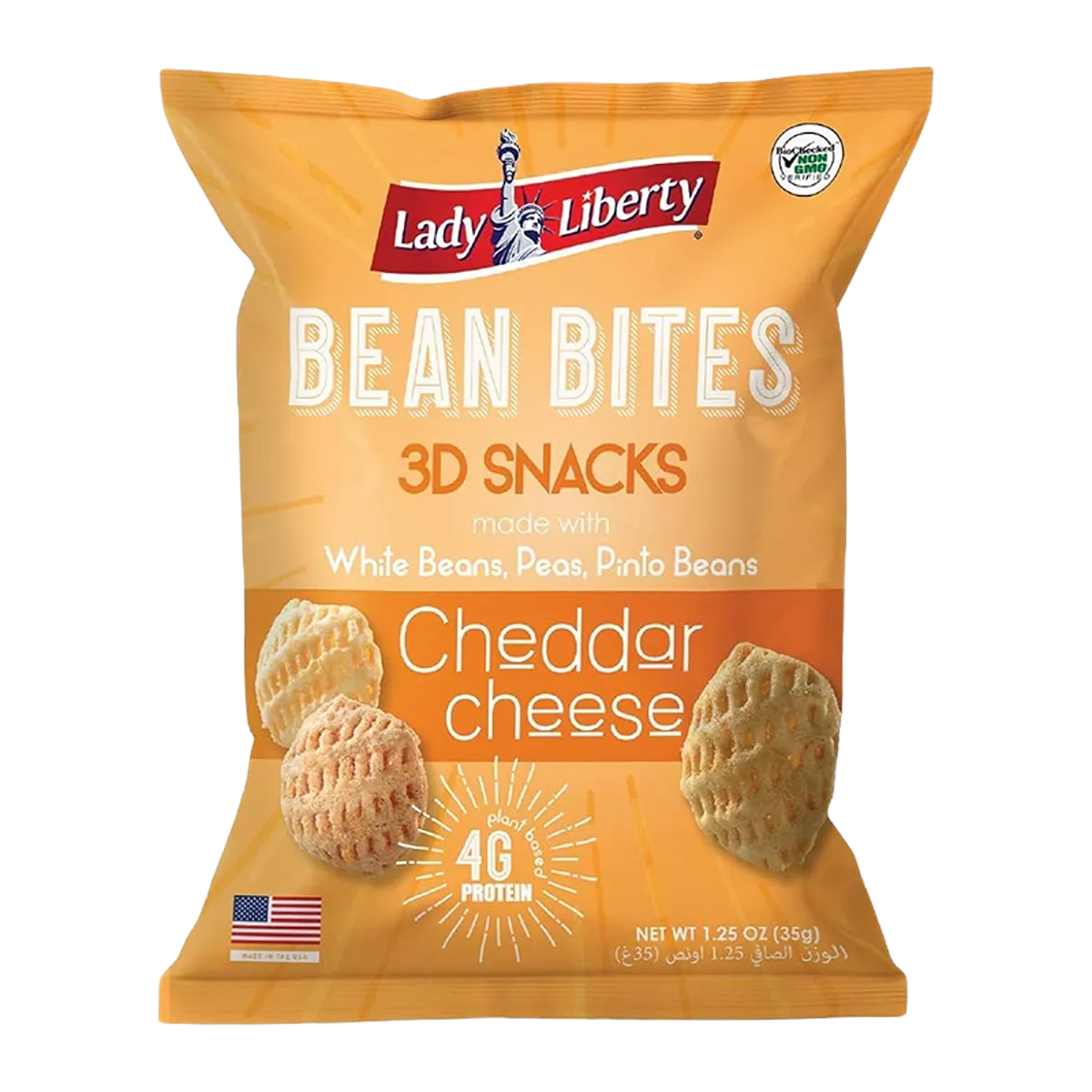 Lady Liberty Bean Bites 3D Snack Cheddar Cheese 35g