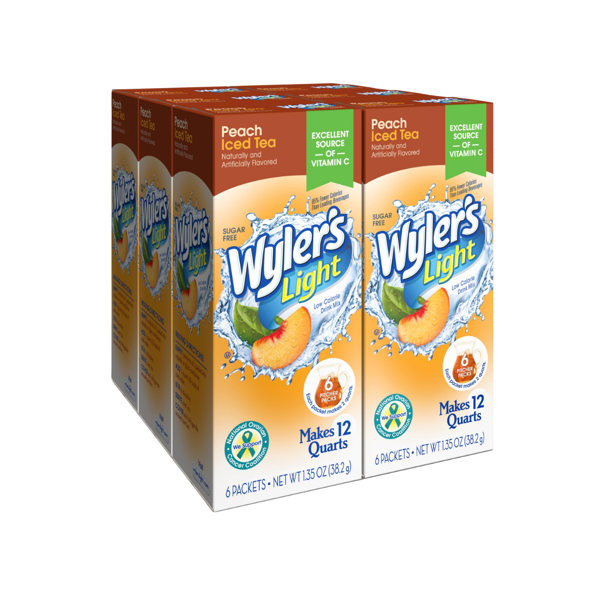 Wyler's Light Singles To Go Powder Packets, Water Drink Mix, 16 Count, 6 Boxes