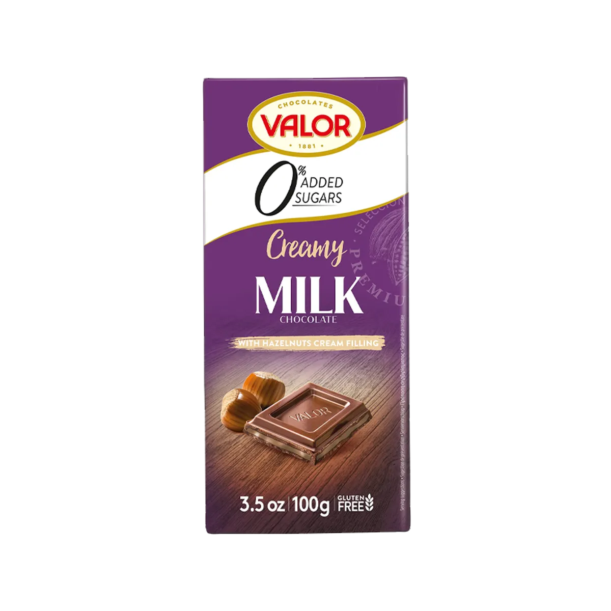 Valor NAS Creamy Milk Chocolate Hazelnut Bar 100g
