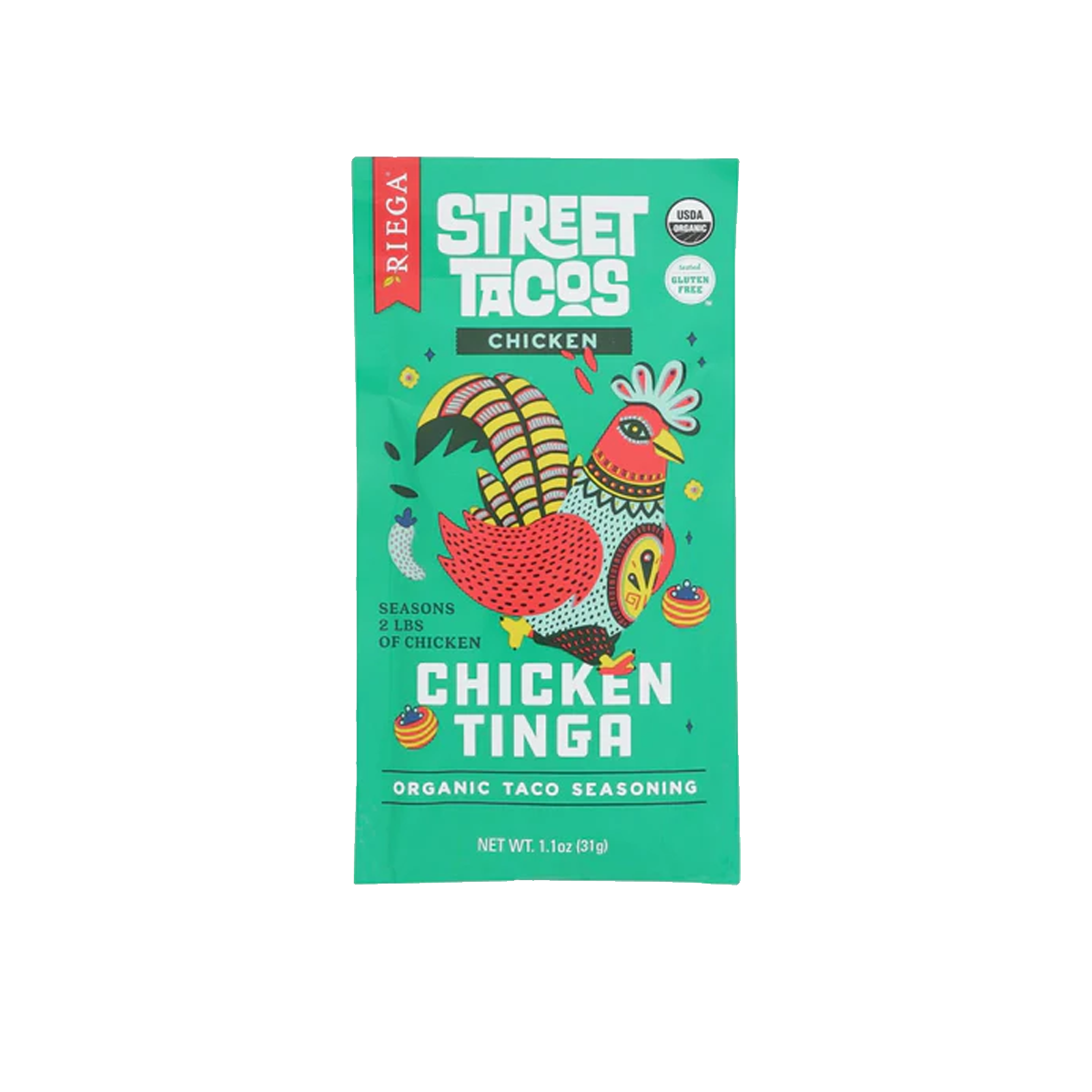 Riega Foods, Season Chicken Tinga Taco, Case Of 8, 1.1 oz