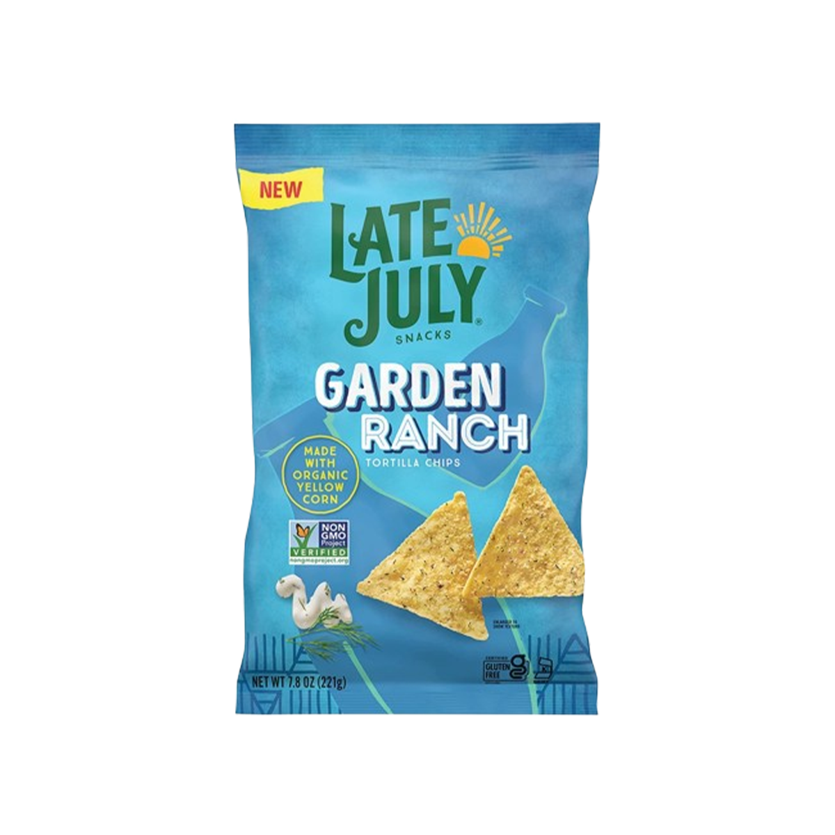 Late July, Garden Ranch Tortilla Chips Made With Organic Yellow Corn Organic, Case Of 12, 7.8 oz