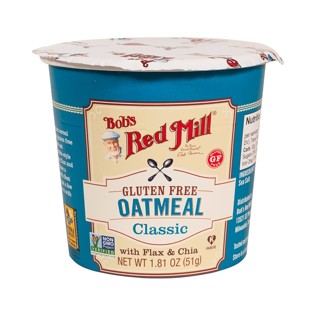 Bob's Red Mill, Gluten Free Oatmeal Cup Classic With Flax/Chia, Case Of 12, 1.81 oz
