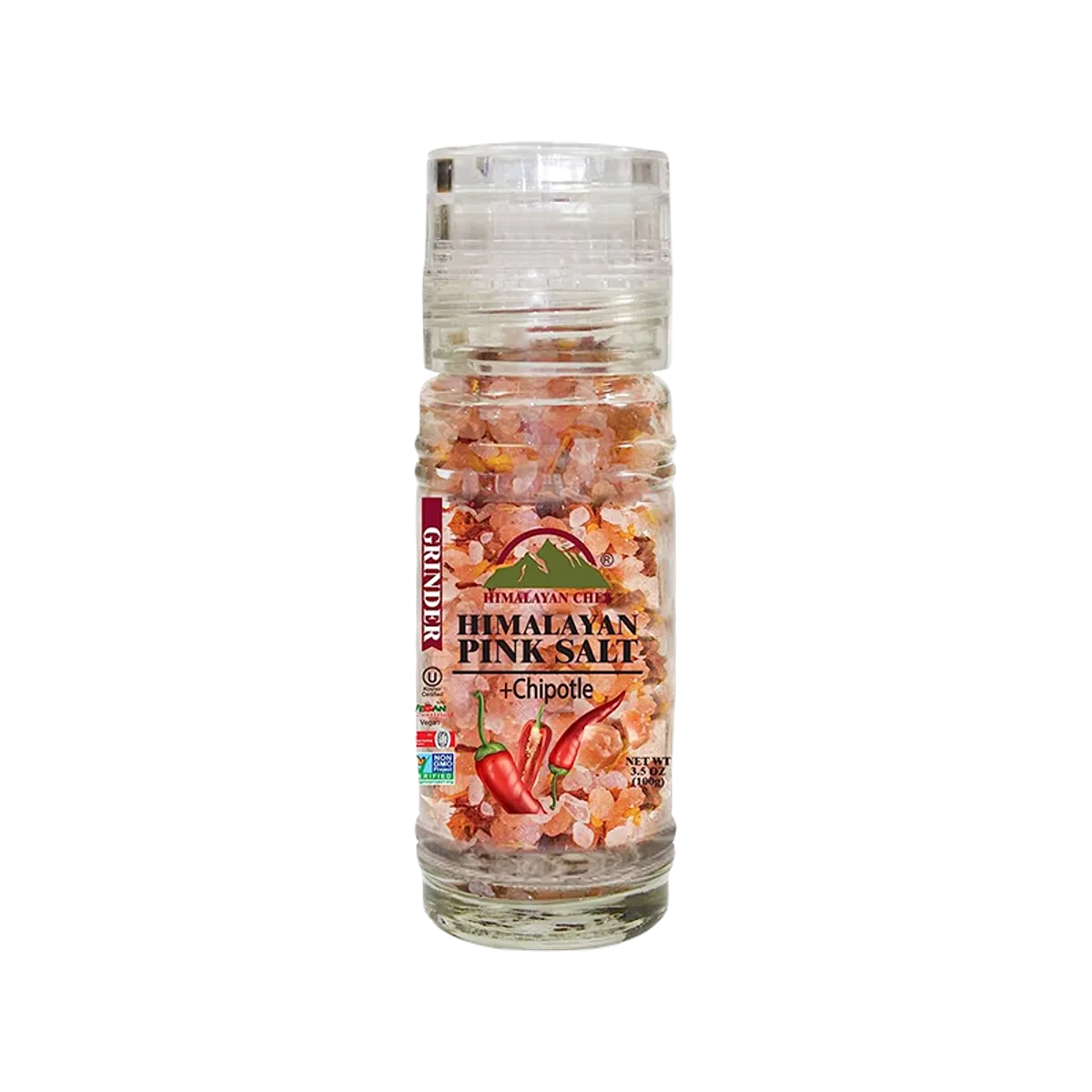 Himalayan Chef Pink Salt Grinder, Chipotle Salt100g