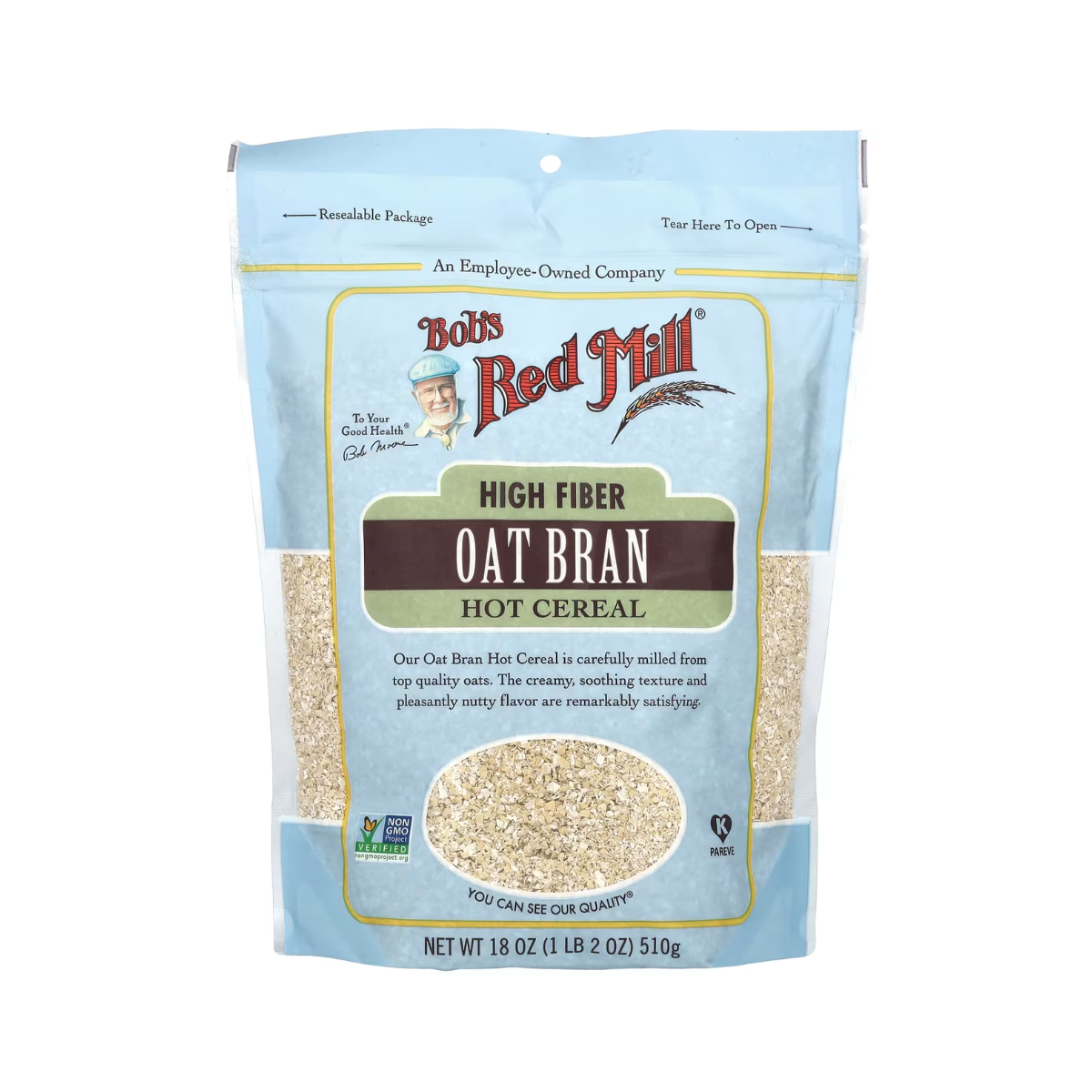 Bob's Red Mill, Organic High Fiber Oat Bran Hot Cereal, Case Of 4, 18 oz