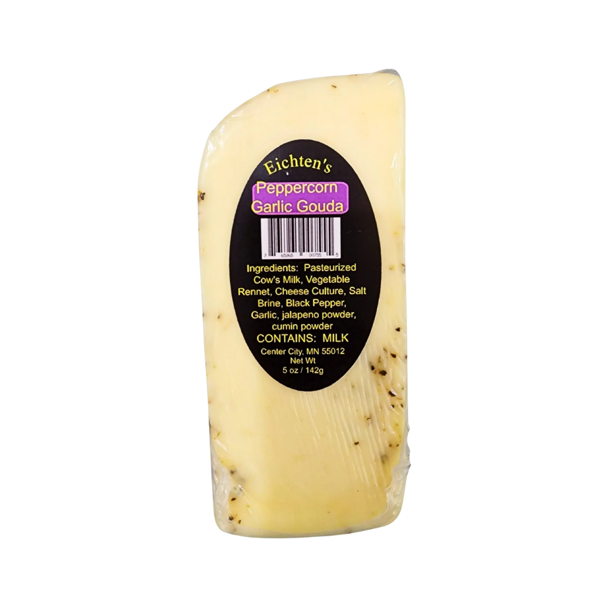 Eichtens Peppercorn Garlic Gouda Cheese Qtr Wheel Wedge - 2.5 lba