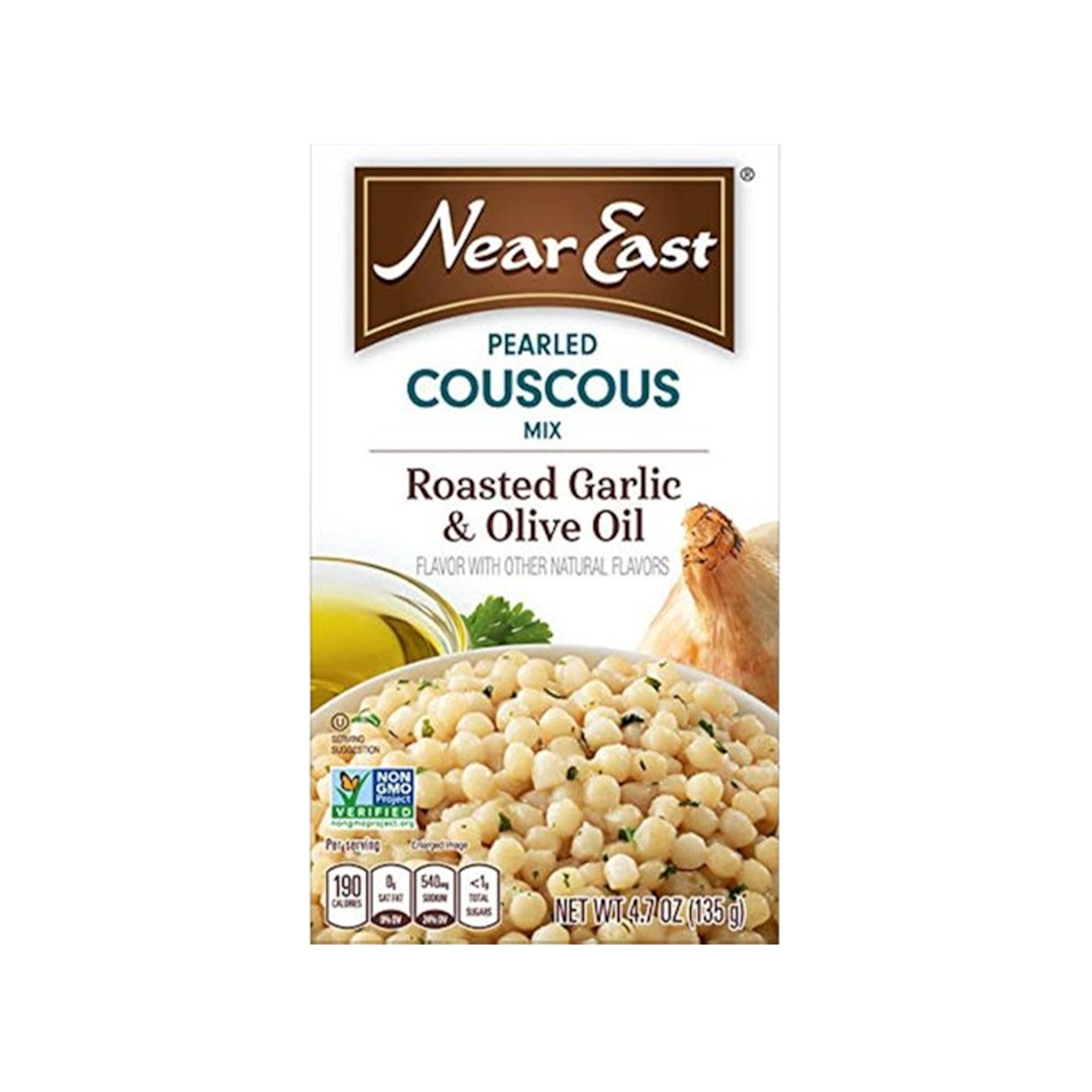 Near East, Pearled Couscous Mix Roasted Garlic And Olive Oil, Case Of 12, 4.7 oz