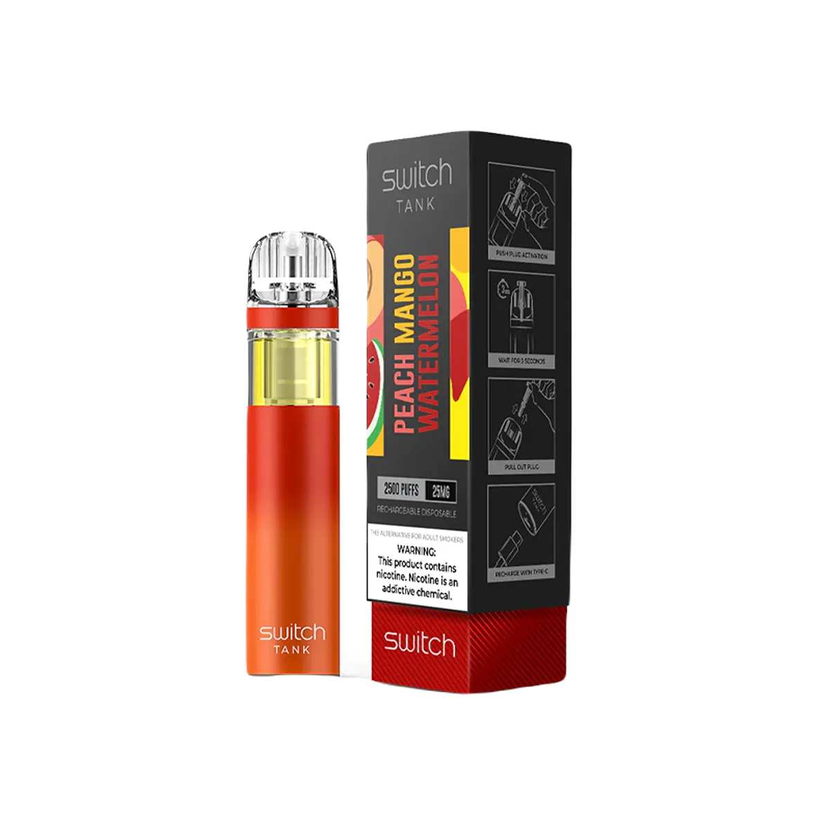 Switch Tank Assorted Rechargeable Disposable 2500 Puffs