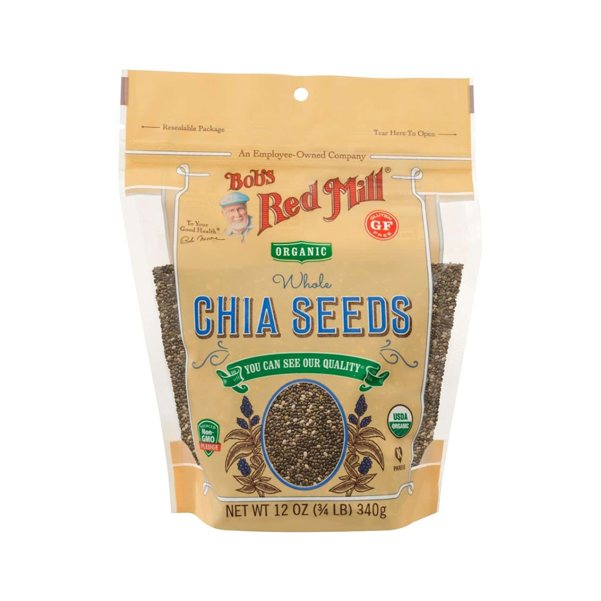 fBob's Red Mill, Organic Whole Chia Seeds, Case Of 5, 12 oz