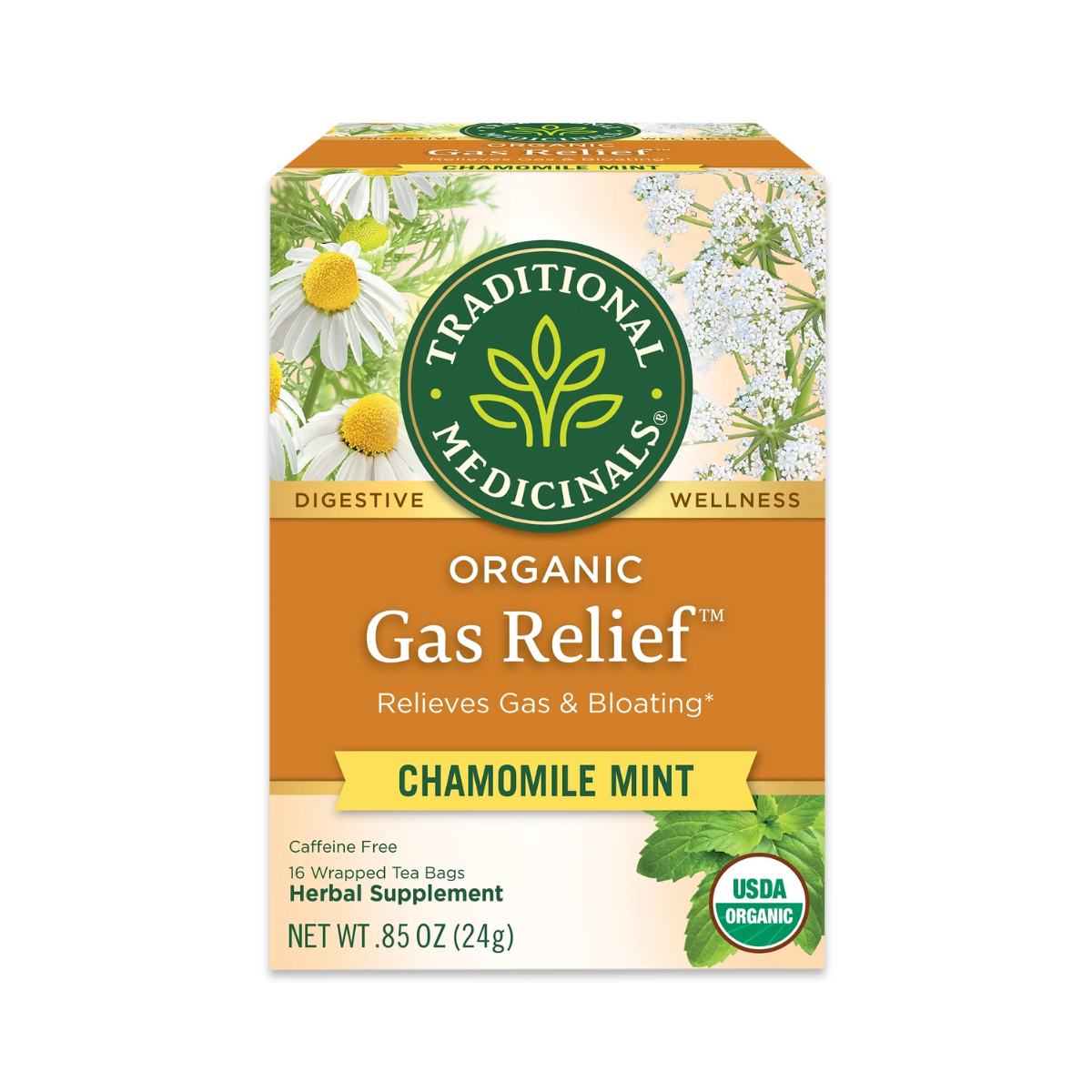 Traditional Medicinals Organic Gas Relief Chamomile Mint Tea 16 count