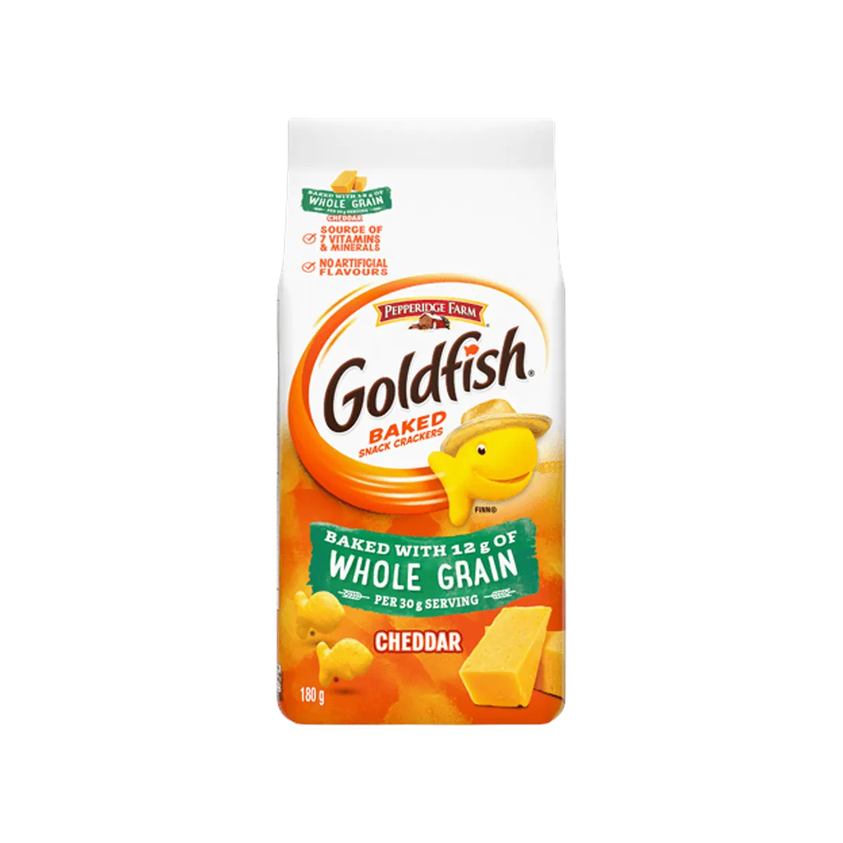 Whole Grain Cheddar Flavoured Baked Crackers, Goldfish