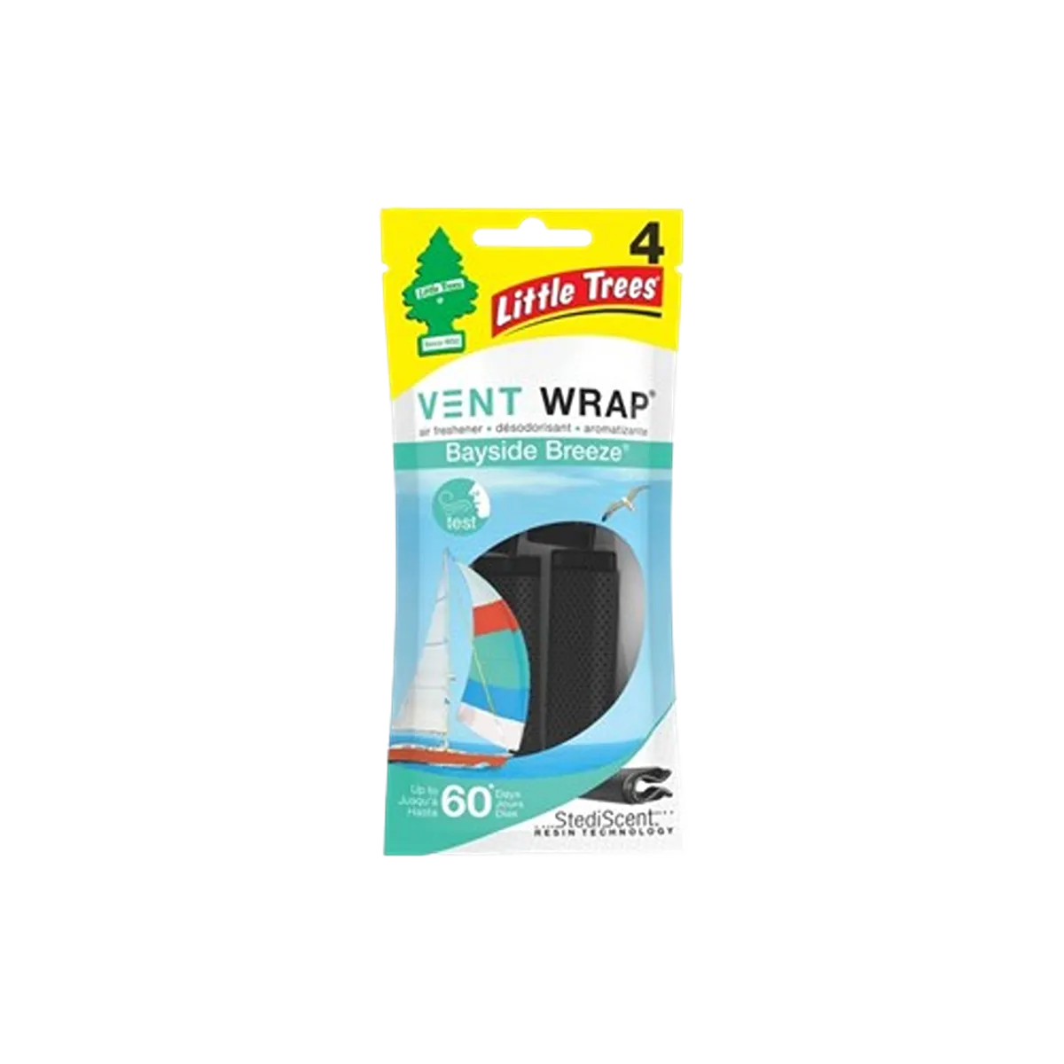 Little Trees Vent Wrap 4-Count, Bayside Breeze