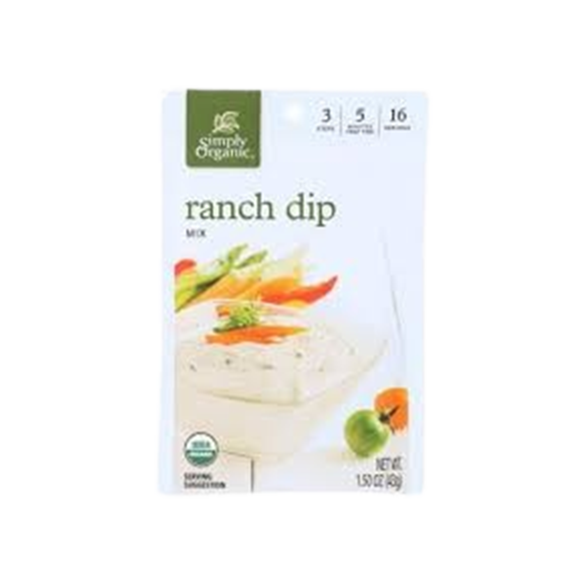 Simply Organic, Ranch Dip Mix, Case Of 12, 1.5 oz