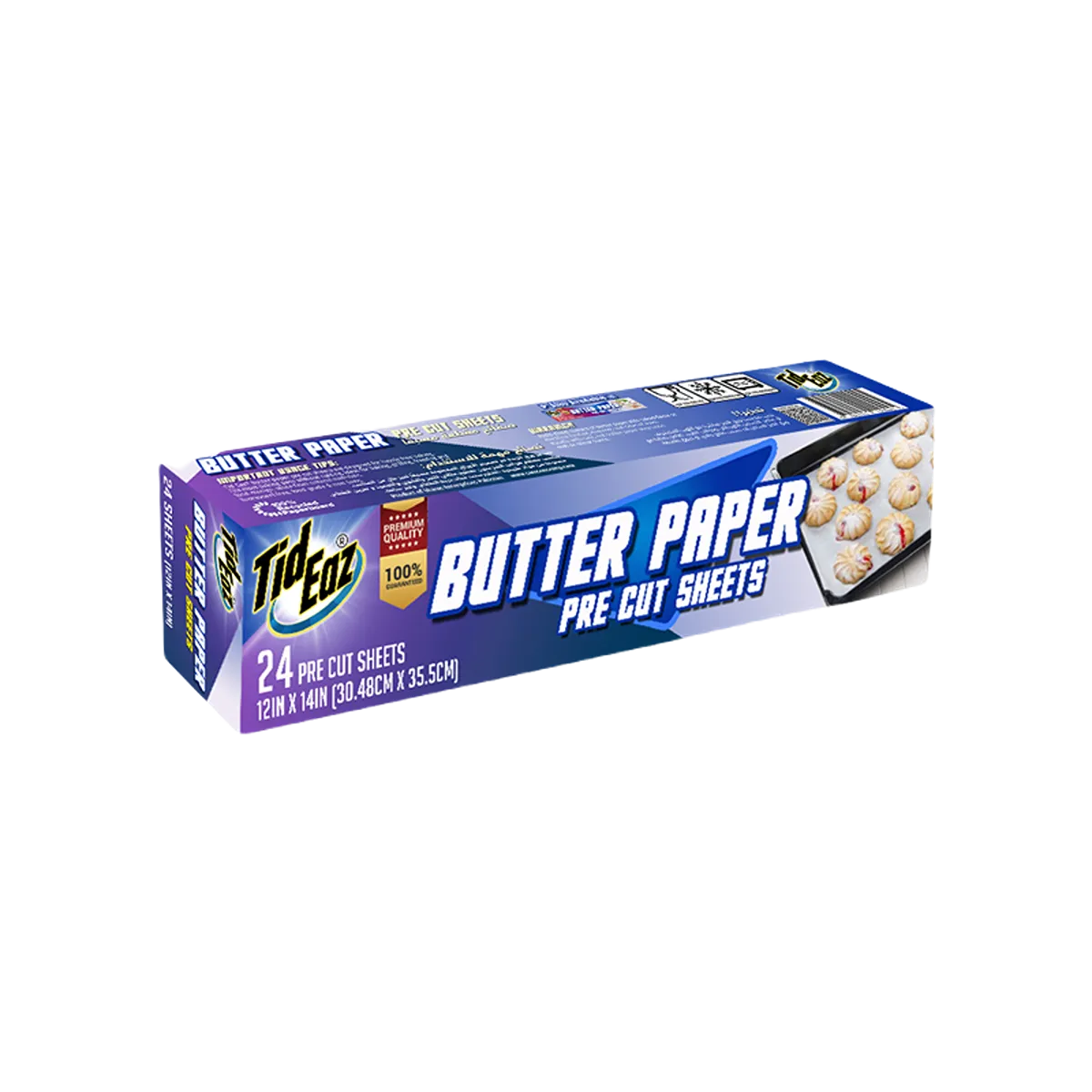 Tid Eaz Butter Paper Pre Cut Sheets 12/14cm 24 pcs