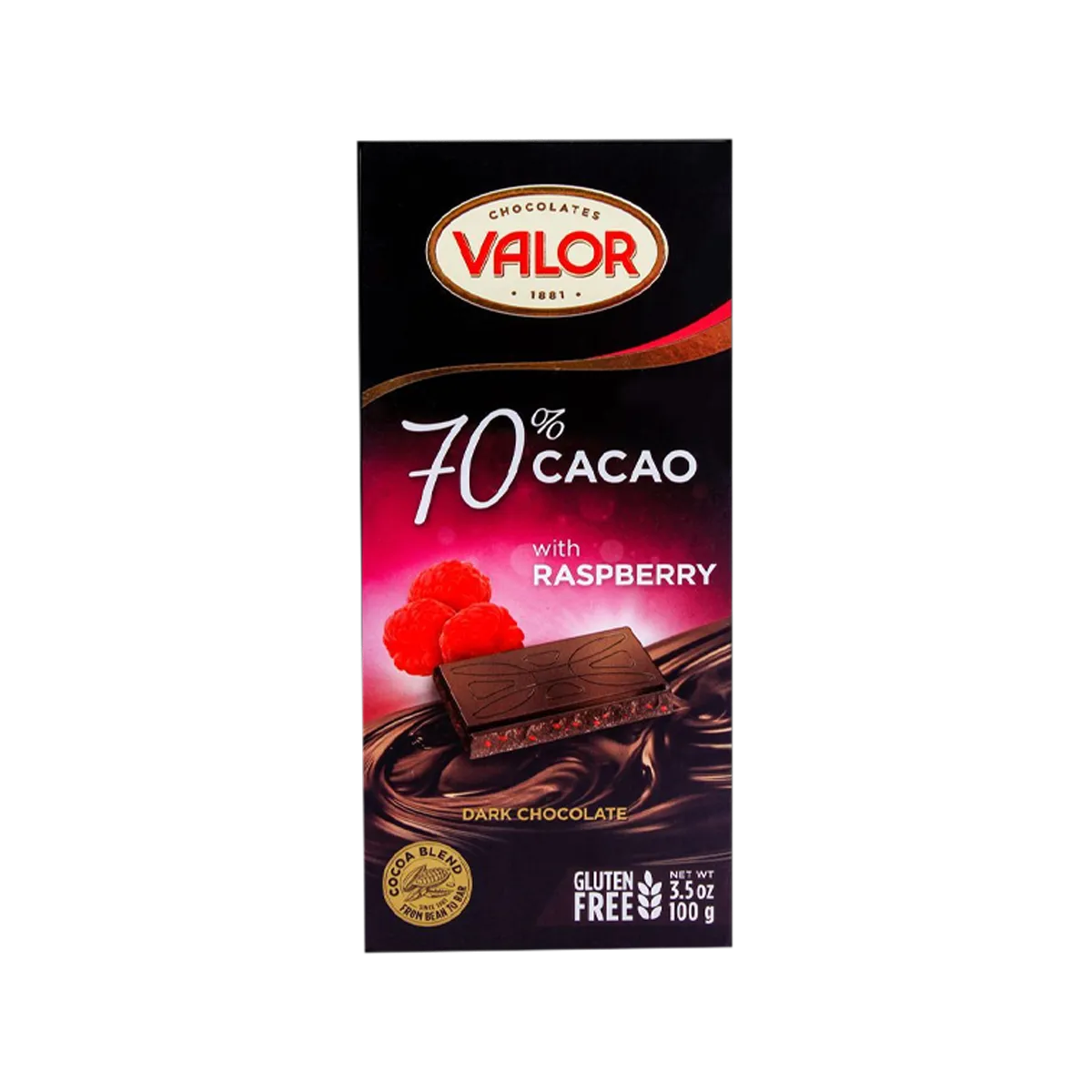Valor Chocolate 70% Raspberry 100g