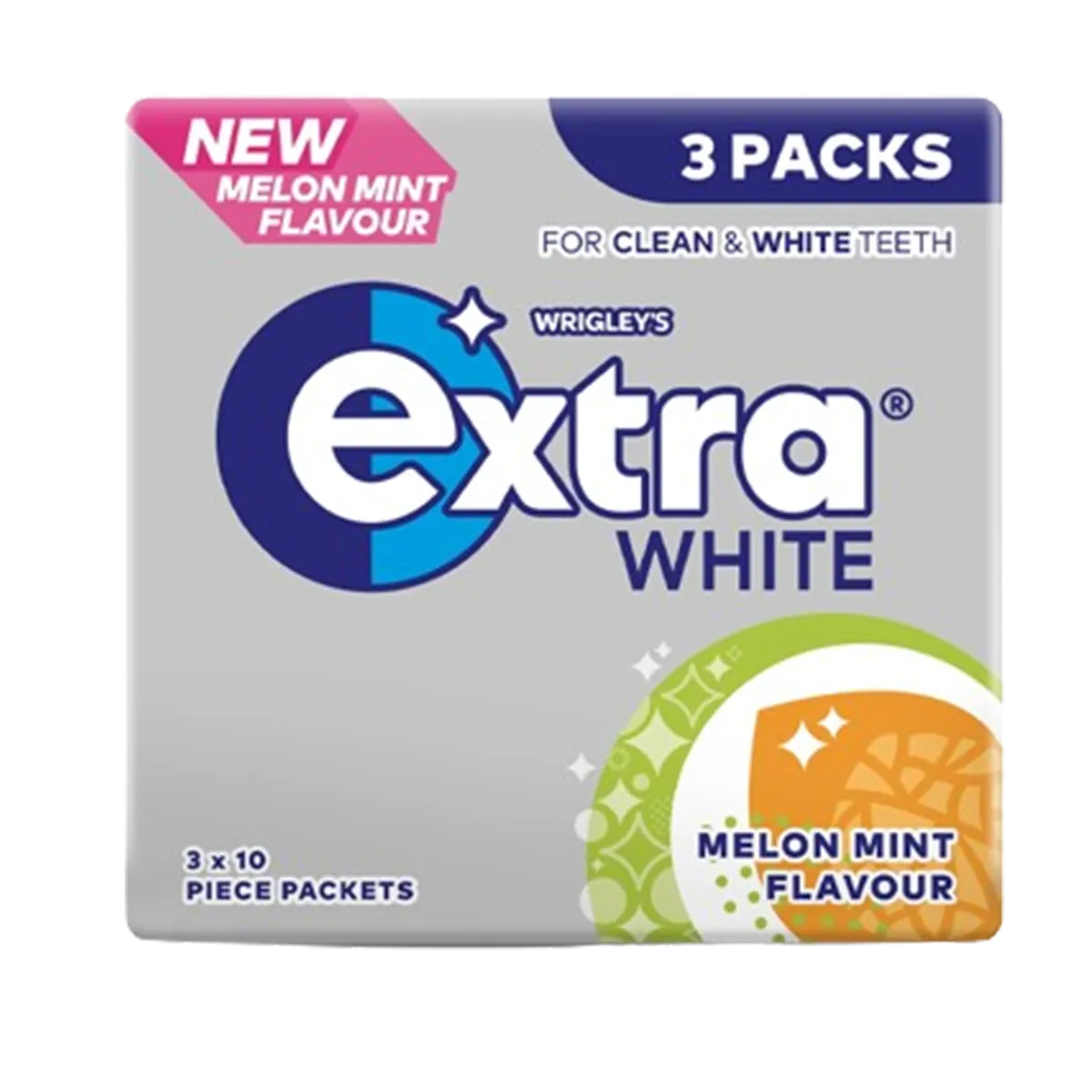 Wrigleys Extra White Melon Mint Gum 3 Pack